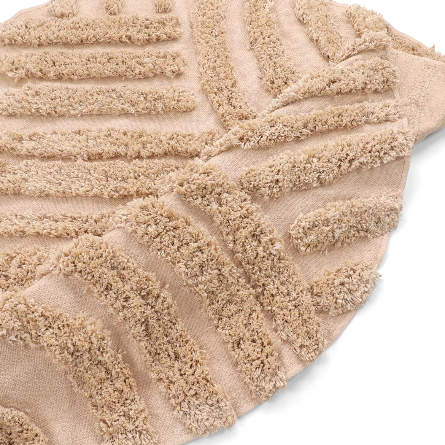 Rund Teppich - Cazorla Natural Cotton Shaggy (beige)