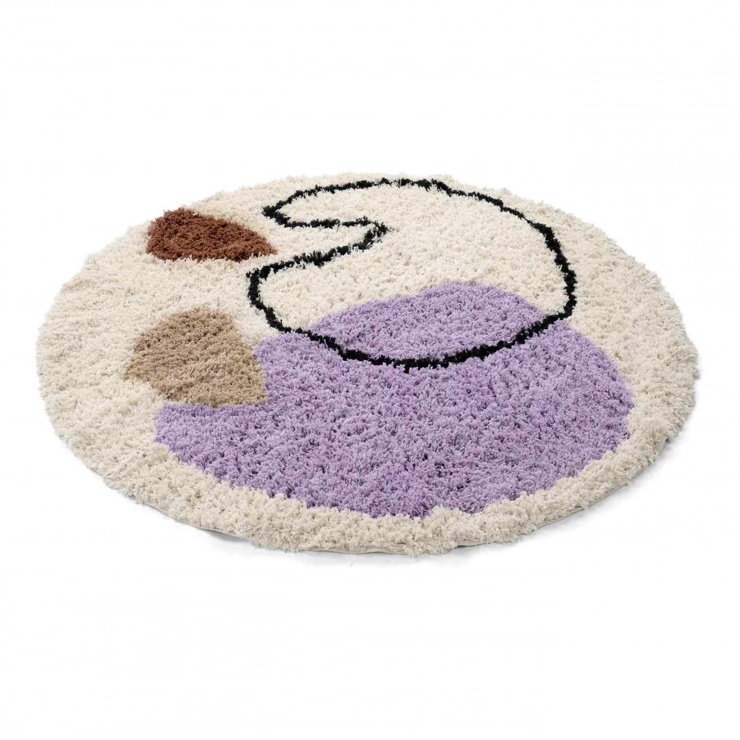 Tapis rond - Londa Natural Cotton Shaggy (multi)