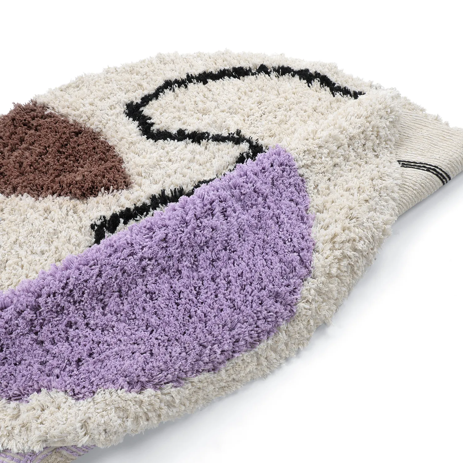 Tapis rond - Naousa Natural Cotton Shaggy (multicolore)