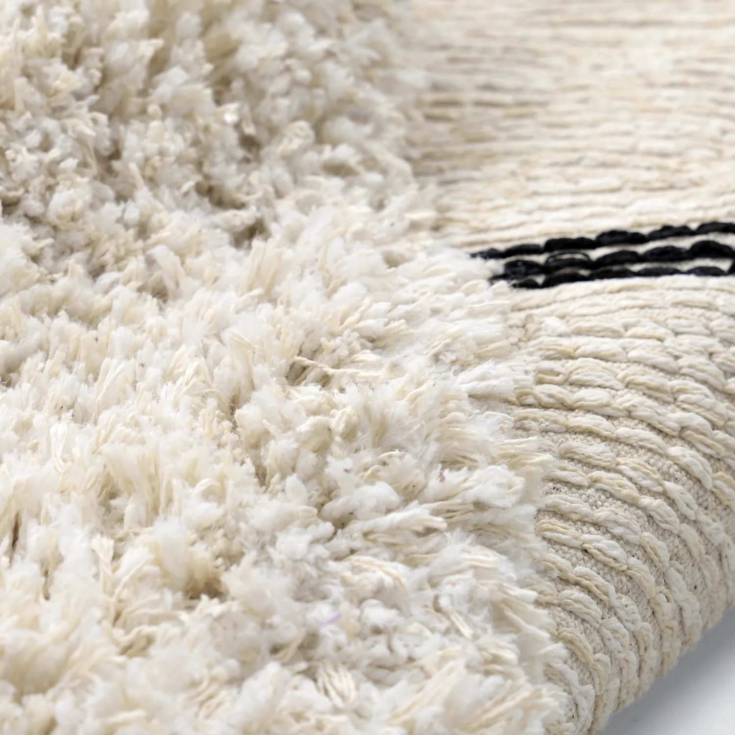 Tapis rond - Naousa Natural Cotton Shaggy (multicolore)