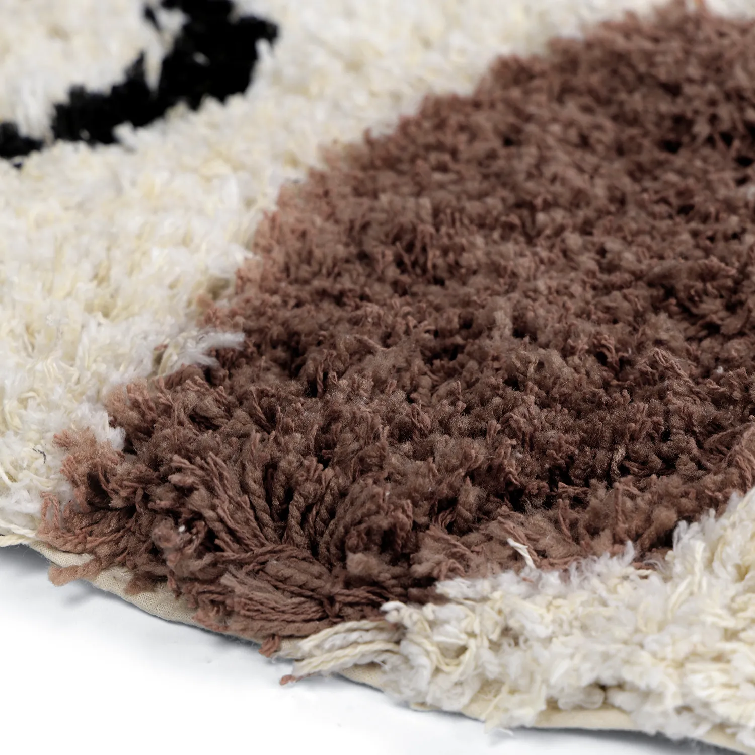 Tapis rond - Naousa Natural Cotton Shaggy (multicolore)