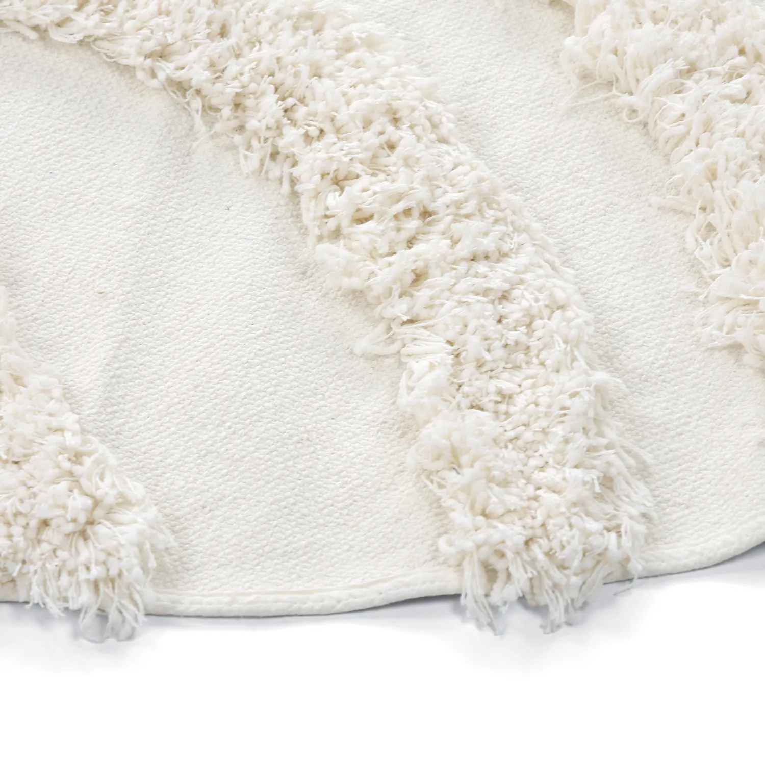 Rund Teppich - Cazorla Natural Cotton Shaggy (cremefarben)