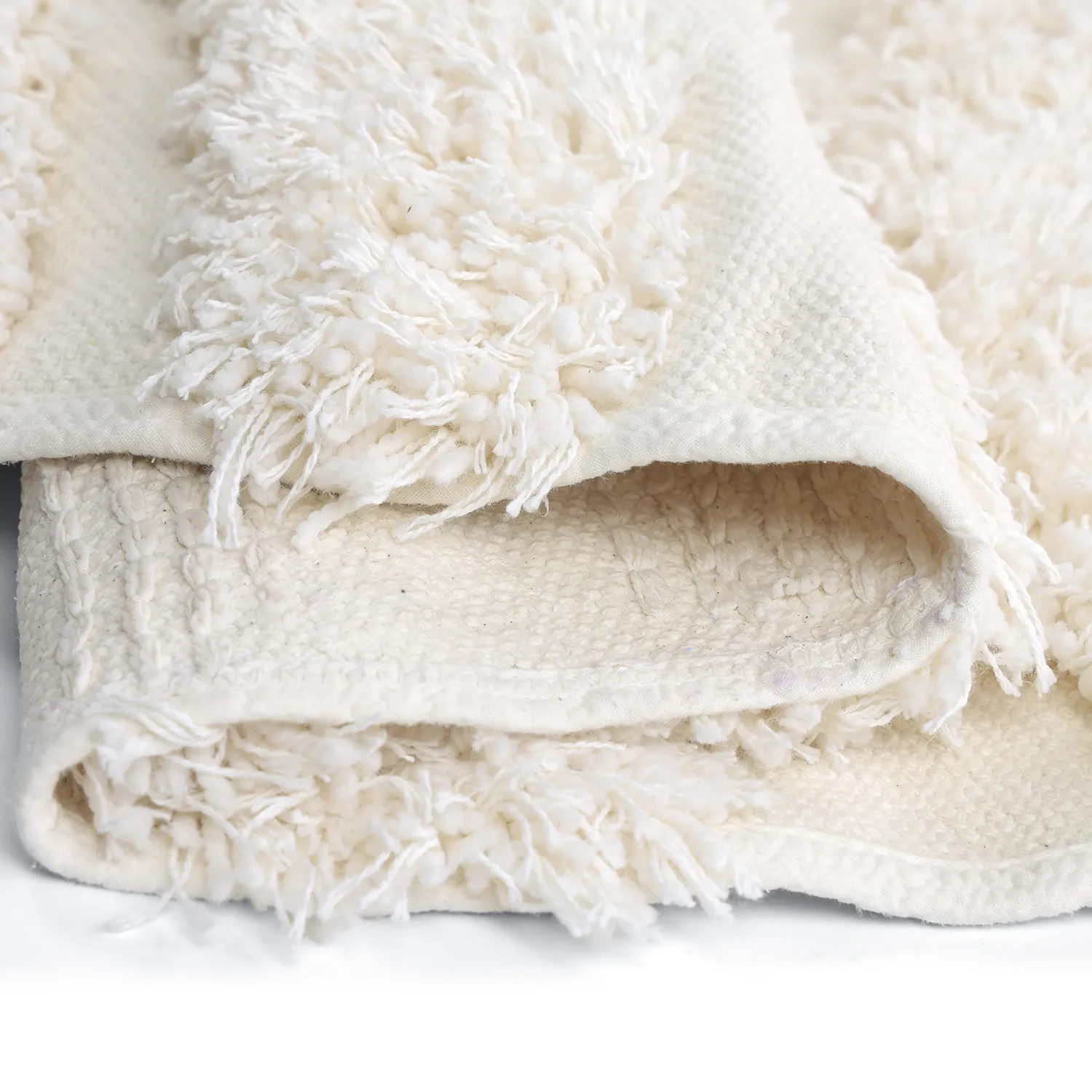 Rund Teppich - Cazorla Natural Cotton Shaggy (cremefarben)