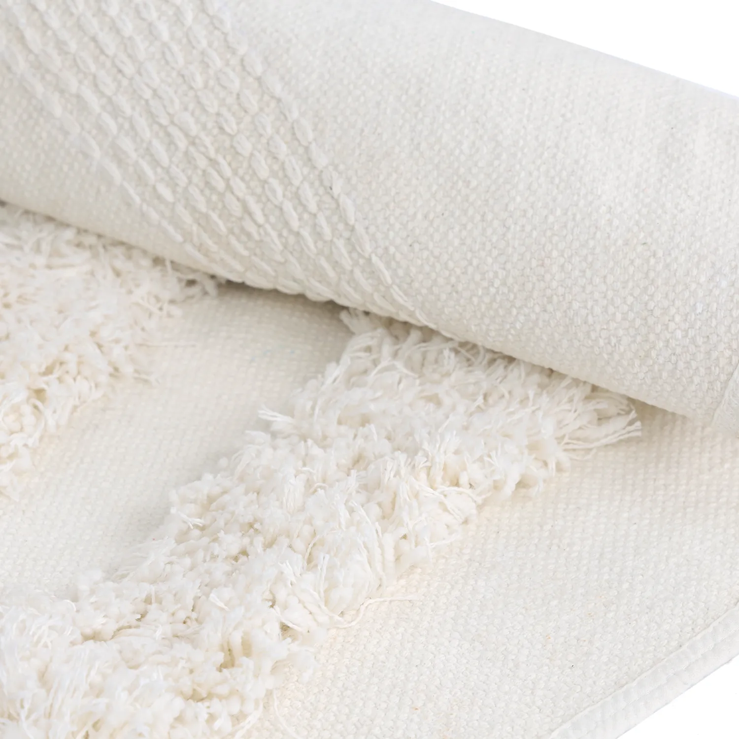 Rund Teppich - Cazorla Natural Cotton Shaggy (cremefarben)