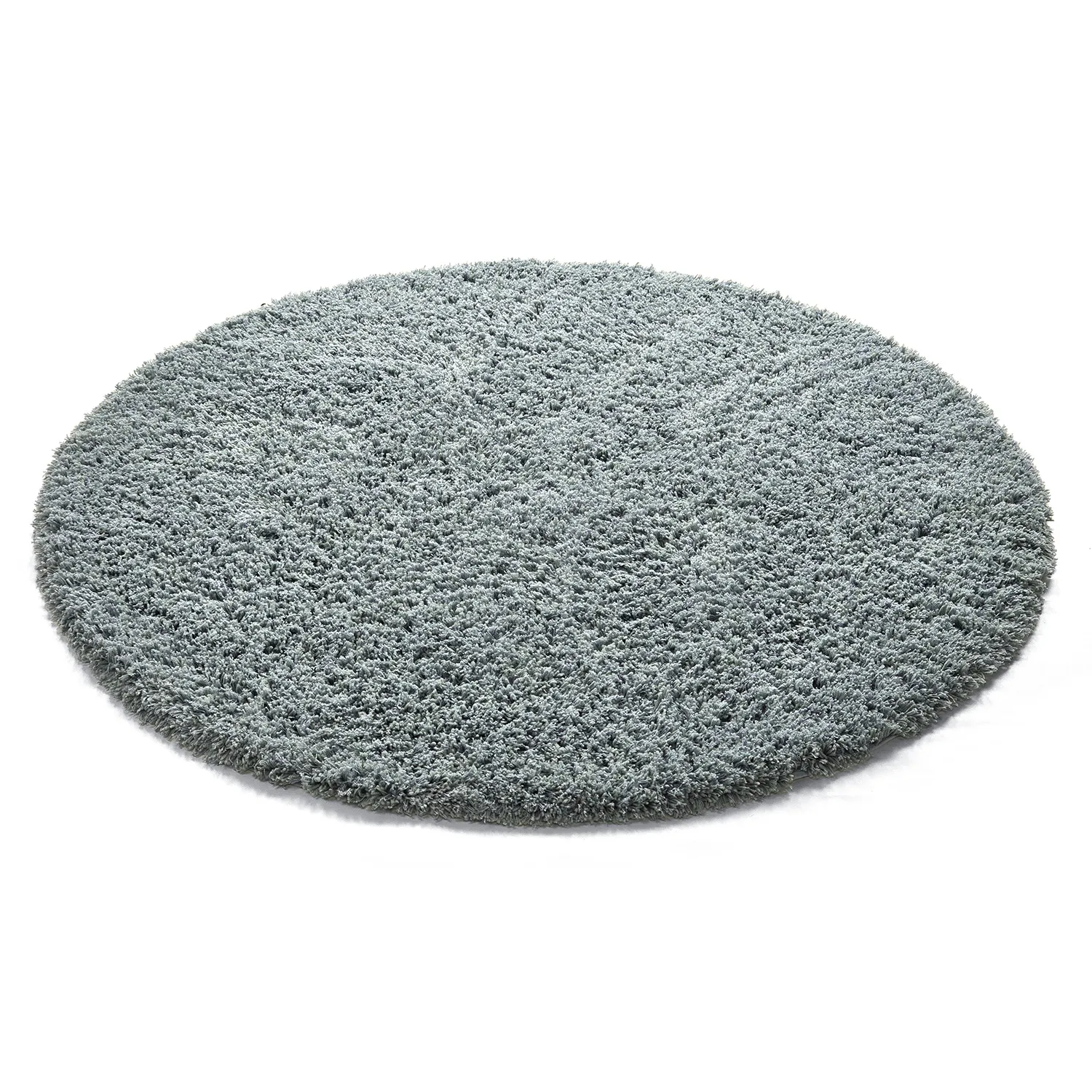 Rund Teppich - Combarro Solid Cotton Shaggy (hellblau)