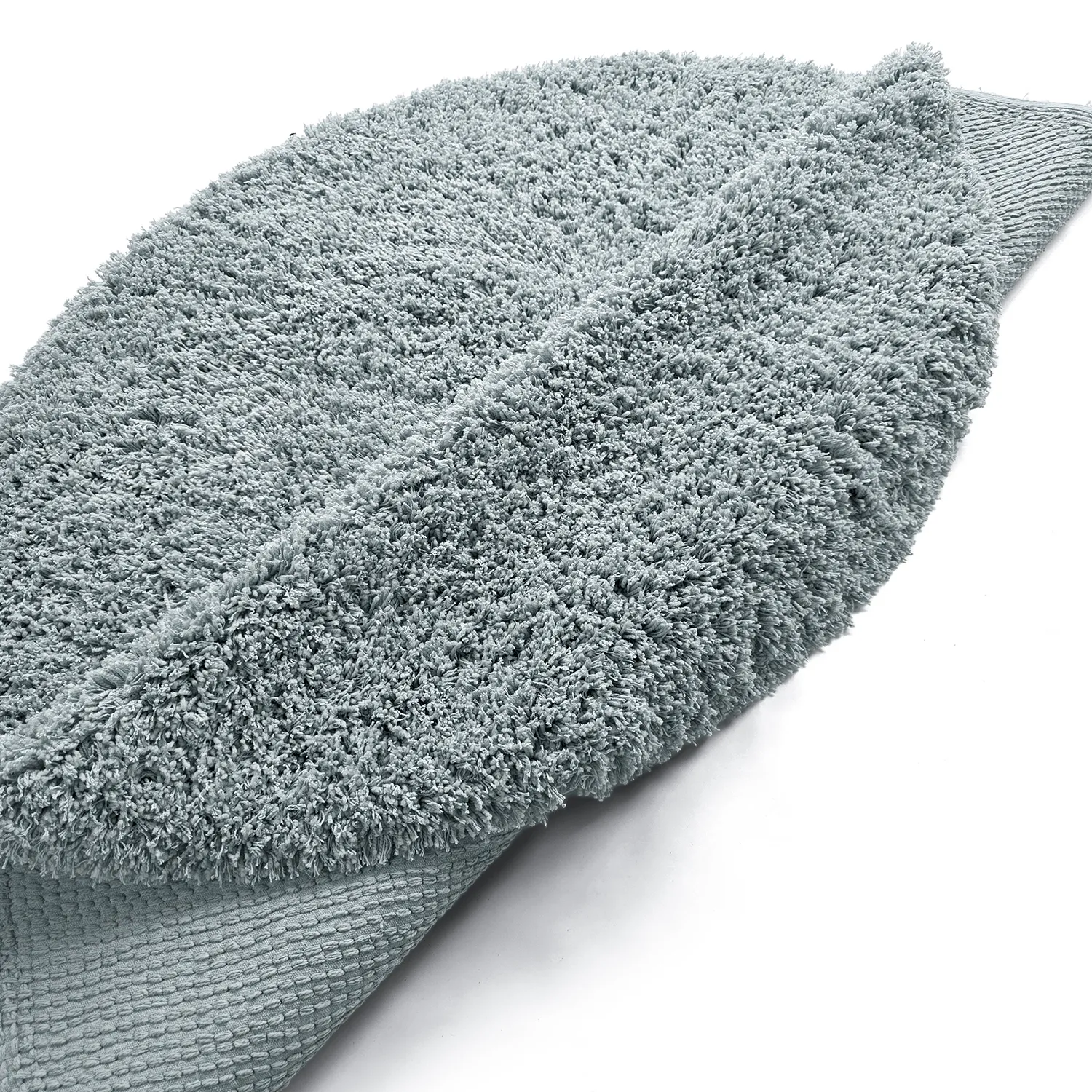 Rund Teppich - Combarro Solid Cotton Shaggy (hellblau)