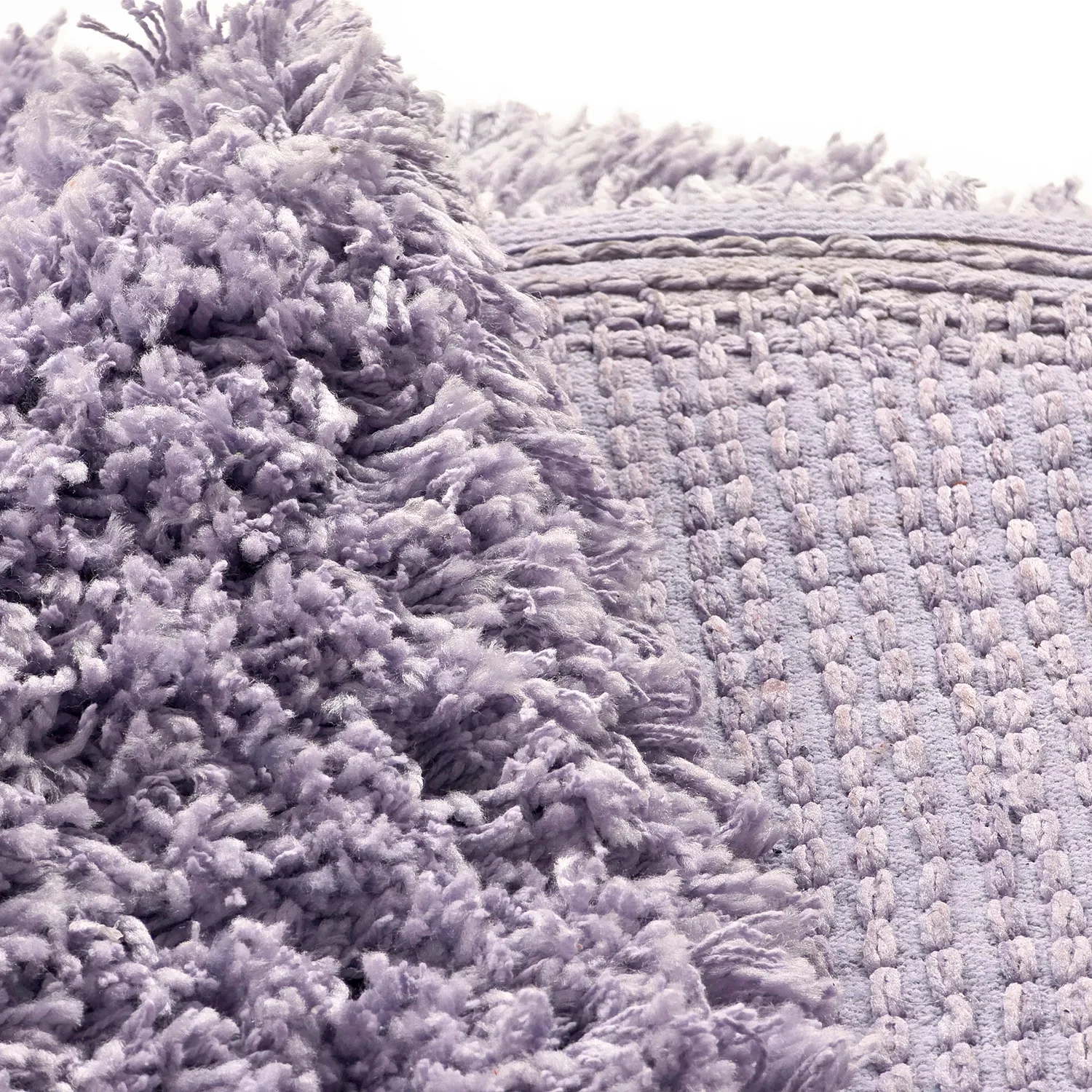 Rund Teppich - Combarro Solid Cotton Shaggy (hellviolett)