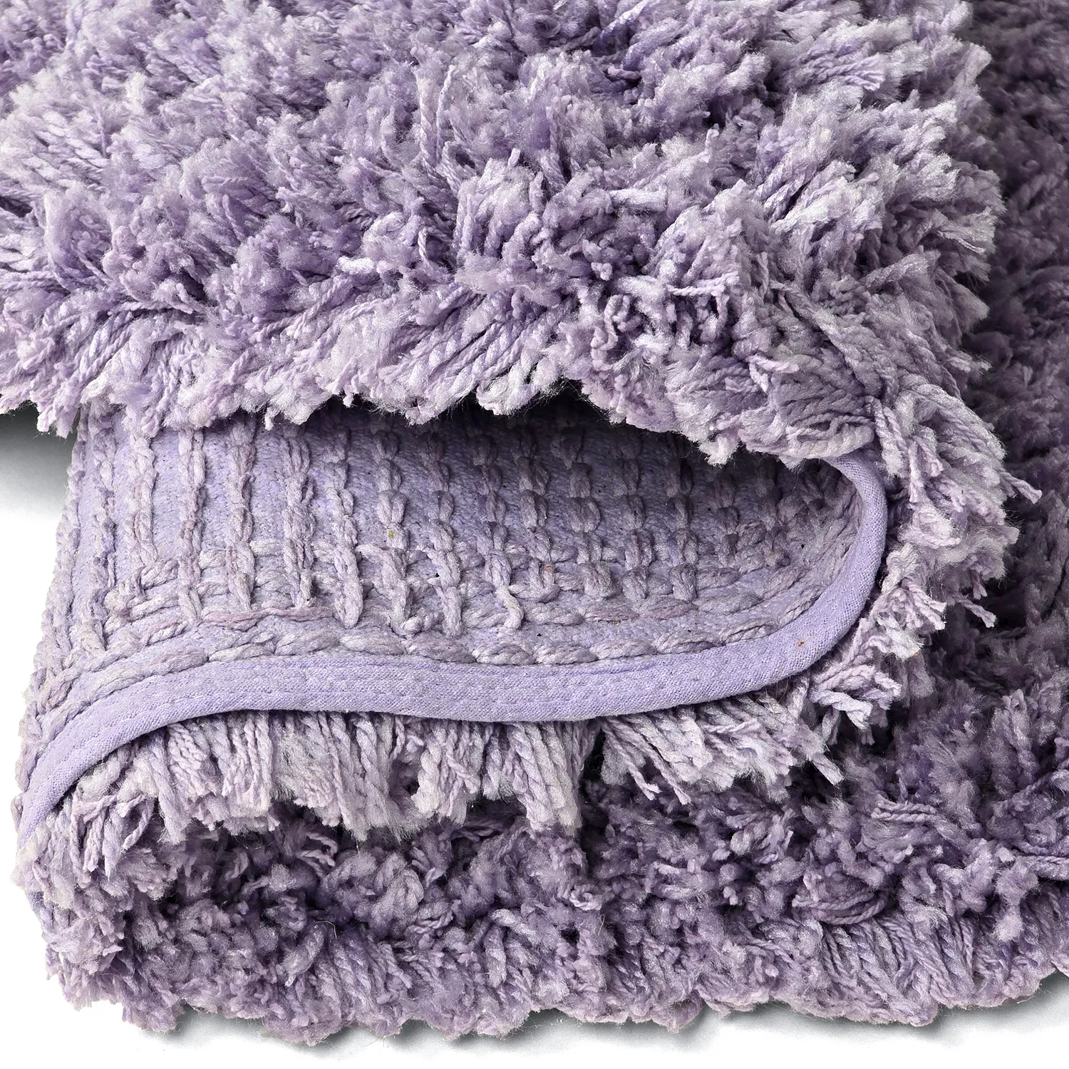 Rund Teppich - Combarro Solid Cotton Shaggy (hellviolett)