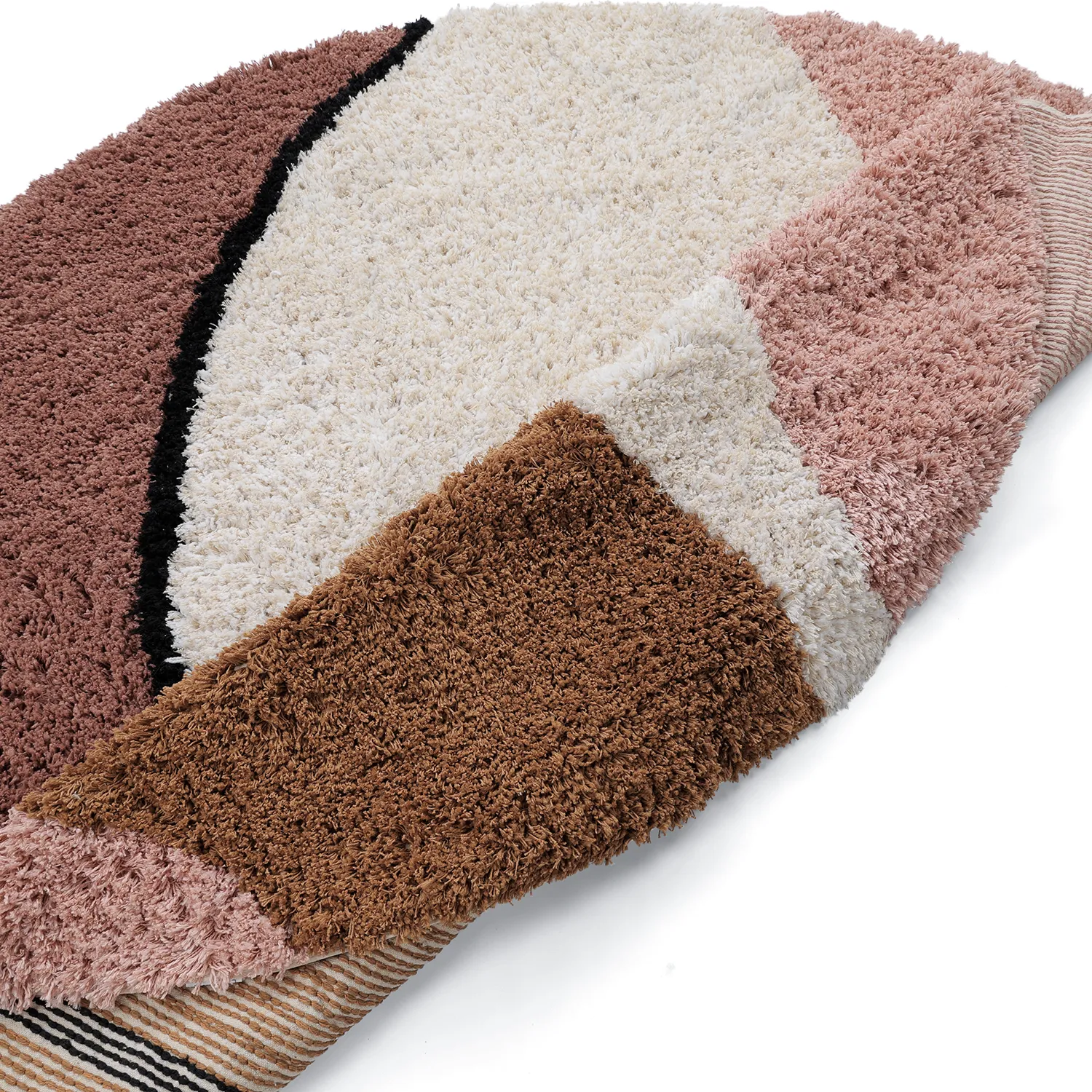 Rund Teppich - Perast Natural Cotton Shaggy (mehrfarbig)