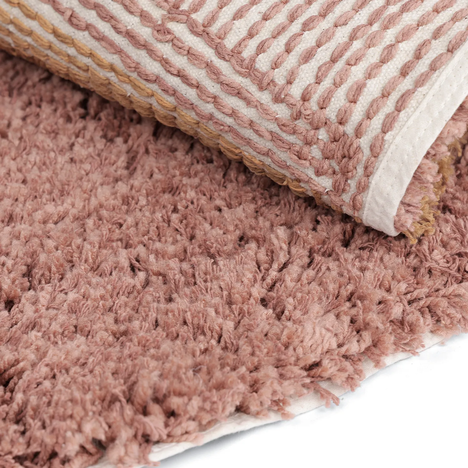 Rund Teppich - Perast Natural Cotton Shaggy (mehrfarbig)