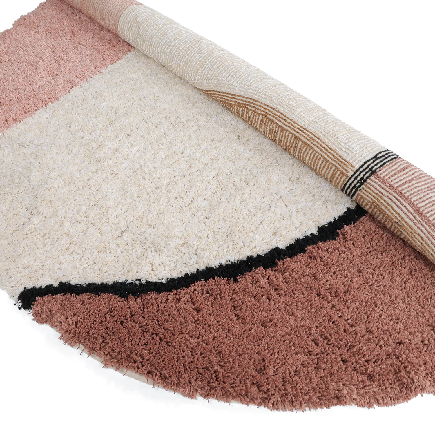 Rund Teppich - Perast Natural Cotton Shaggy (mehrfarbig)