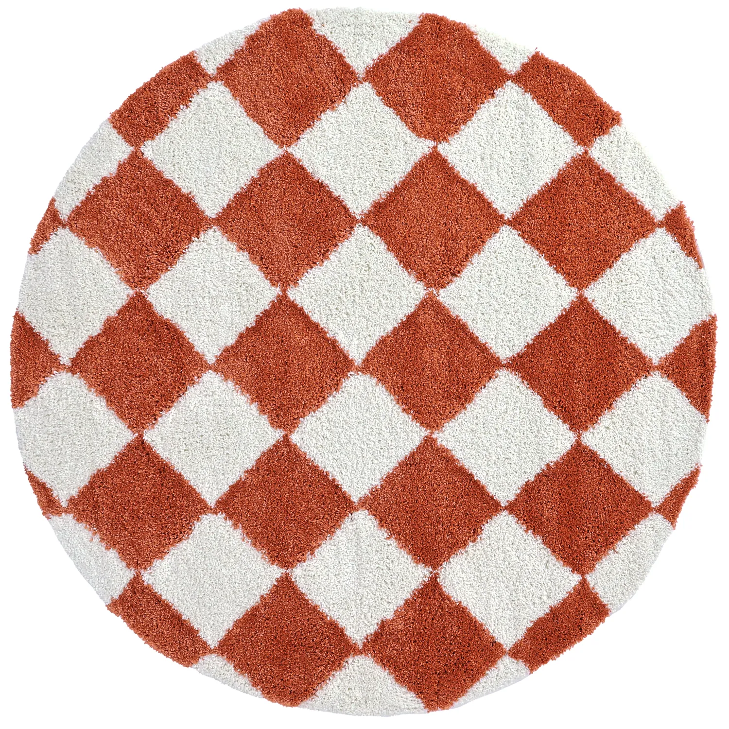 Runde Teppiche - Albi (weiß/orange)