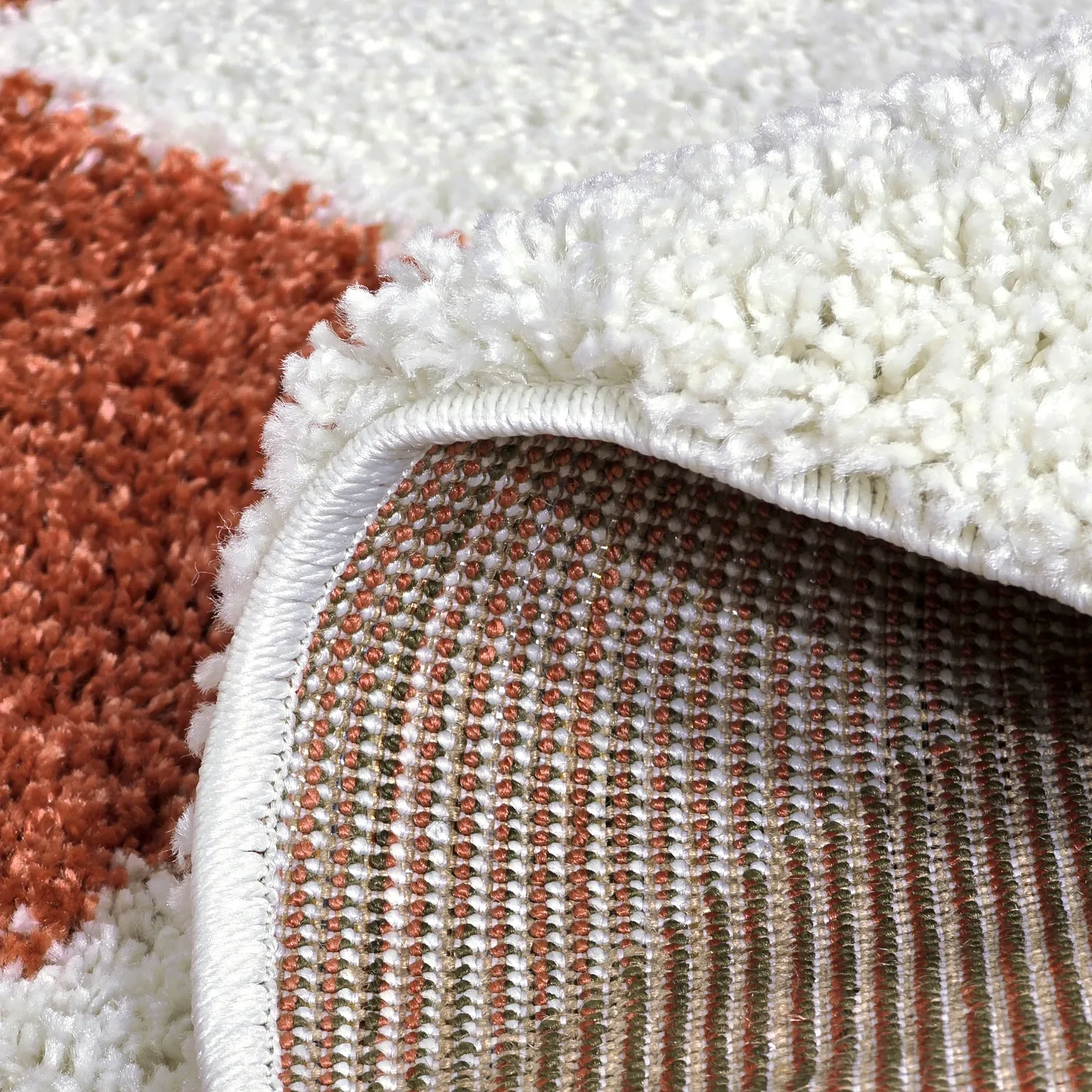 Runde Teppiche - Albi (weiß/orange)