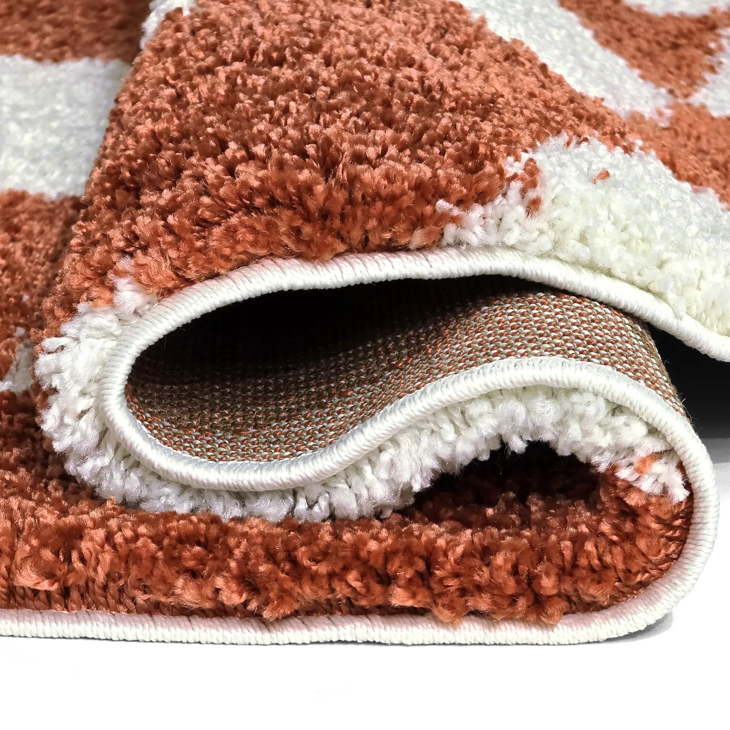 Runde Teppiche - Albi (weiß/orange)