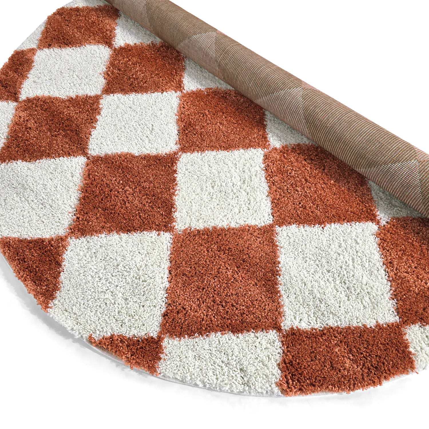 Runde Teppiche - Albi (weiß/orange)