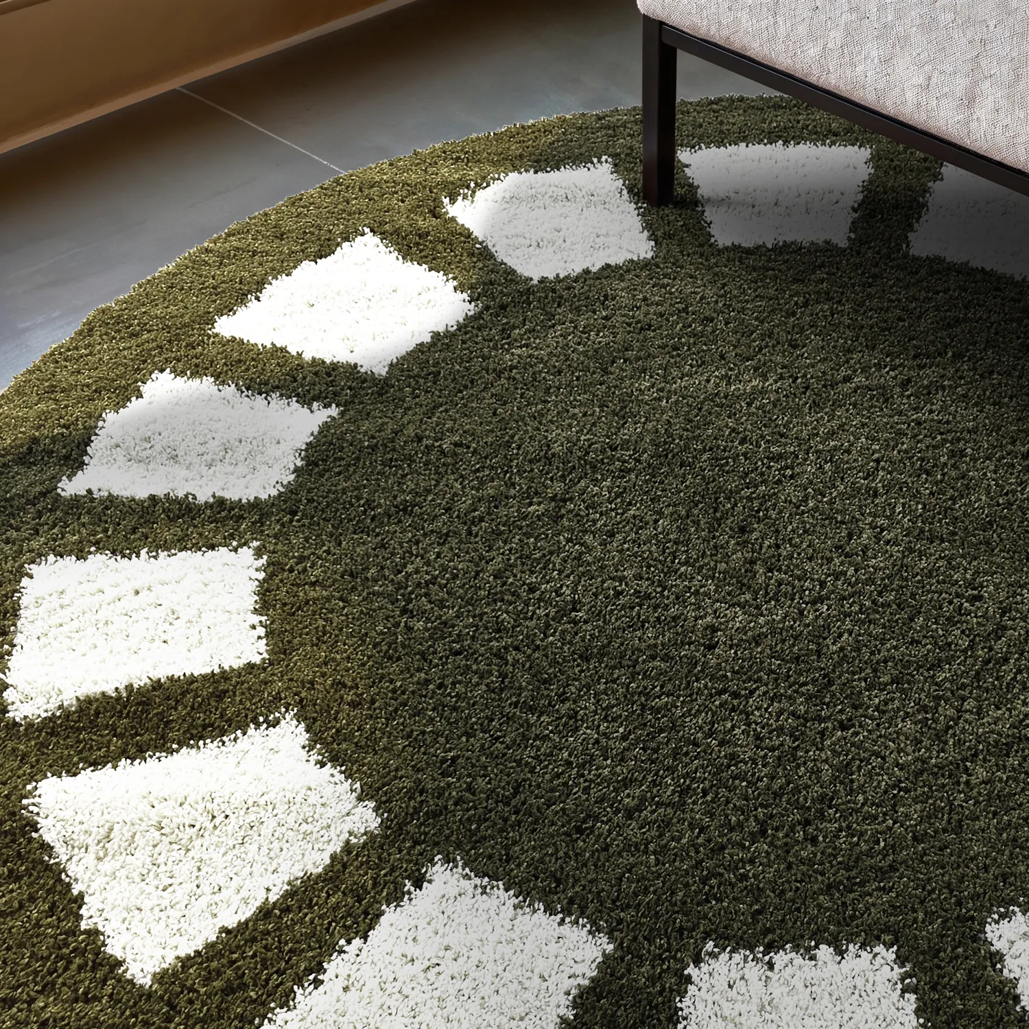 Runde Teppiche - Asilah (grün/weiß)