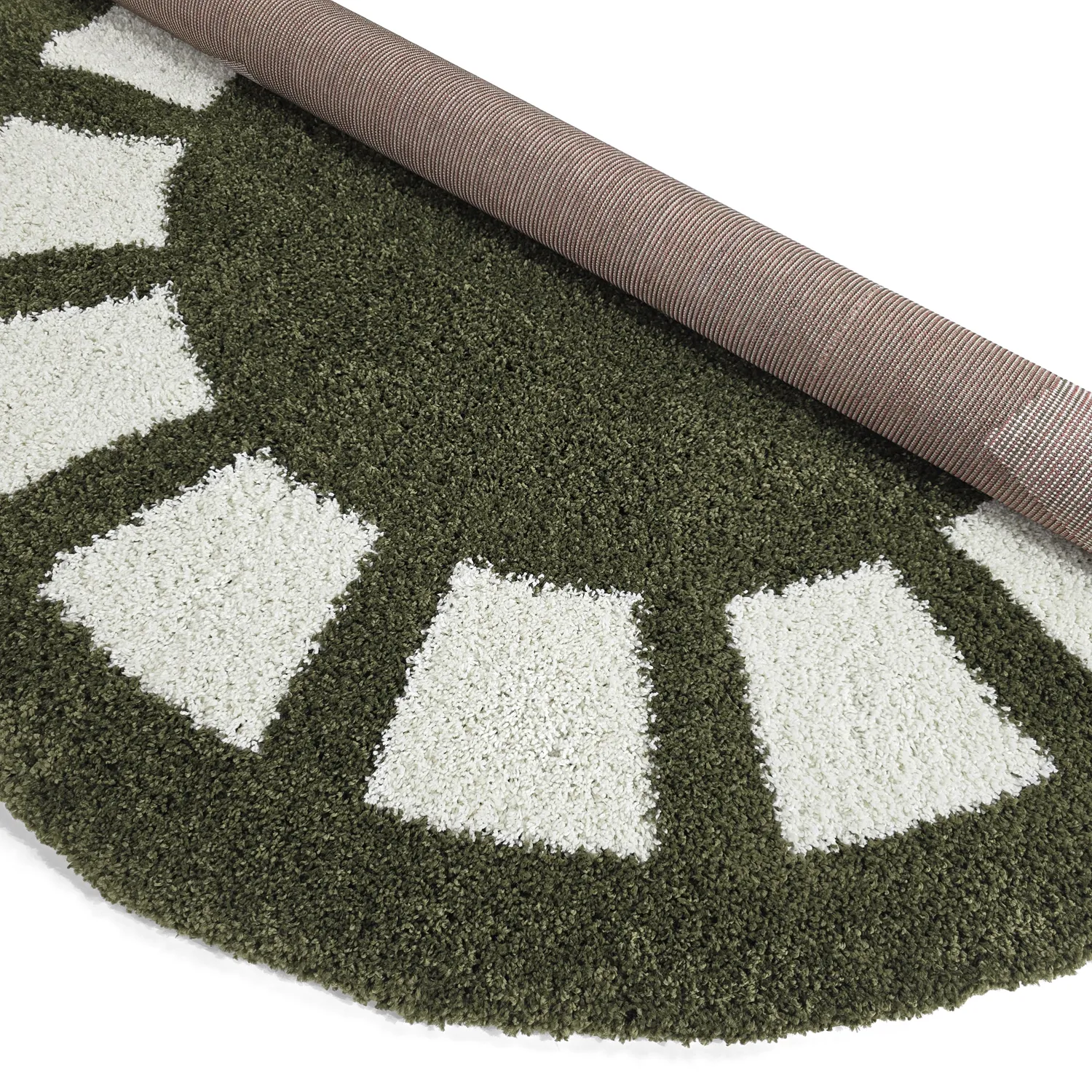 Runde Teppiche - Asilah (grün/weiß)