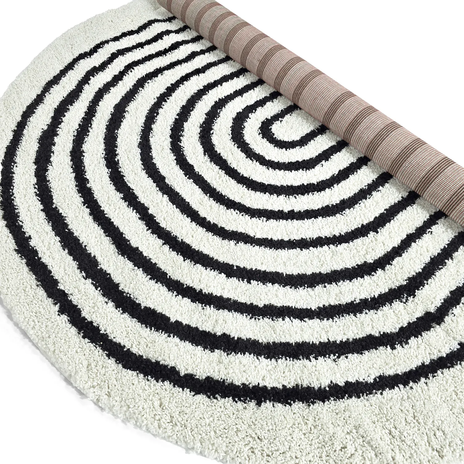 Runde Teppiche - Cluny (weiß/schwarz)