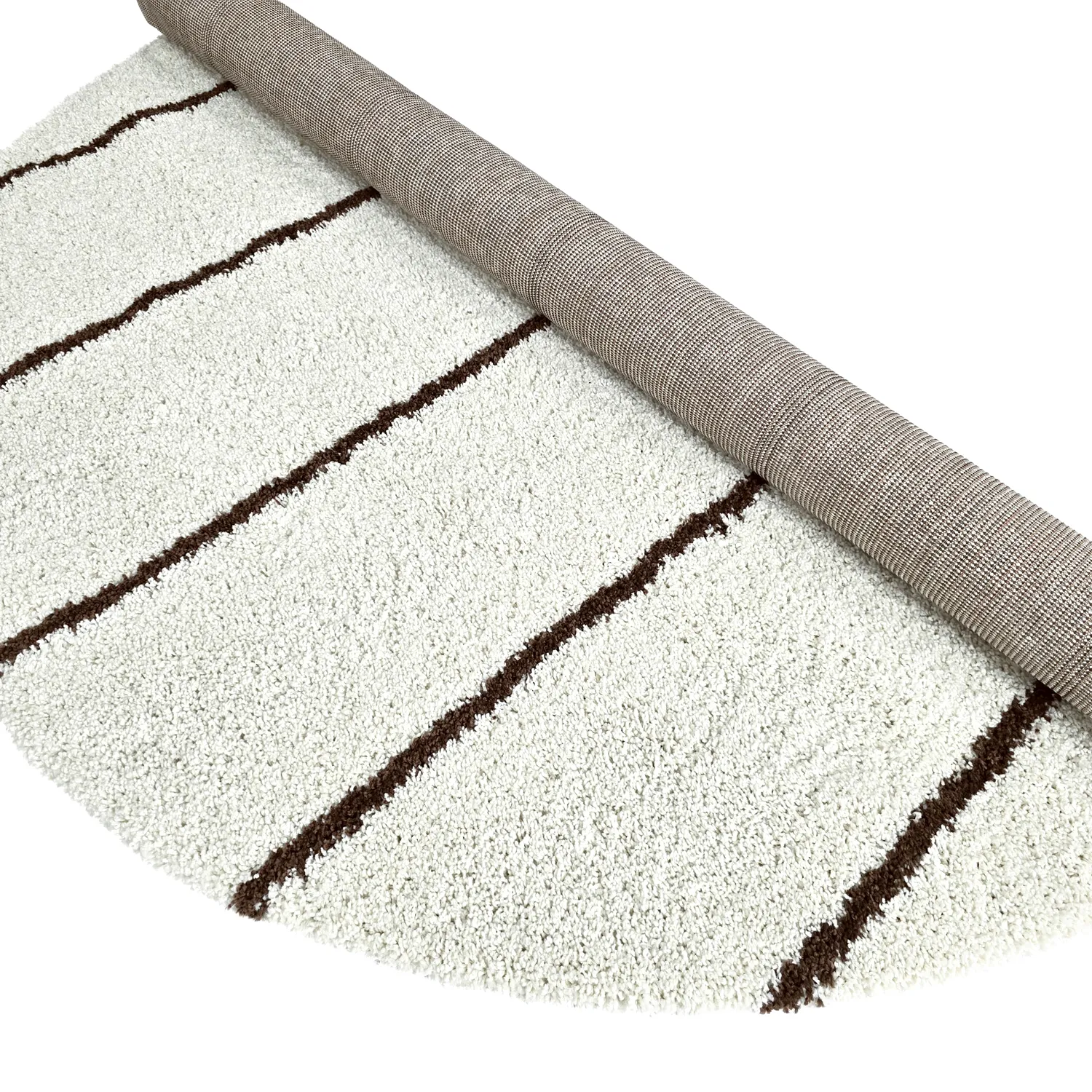 Tapis ronds - Eze (blanc/marron)