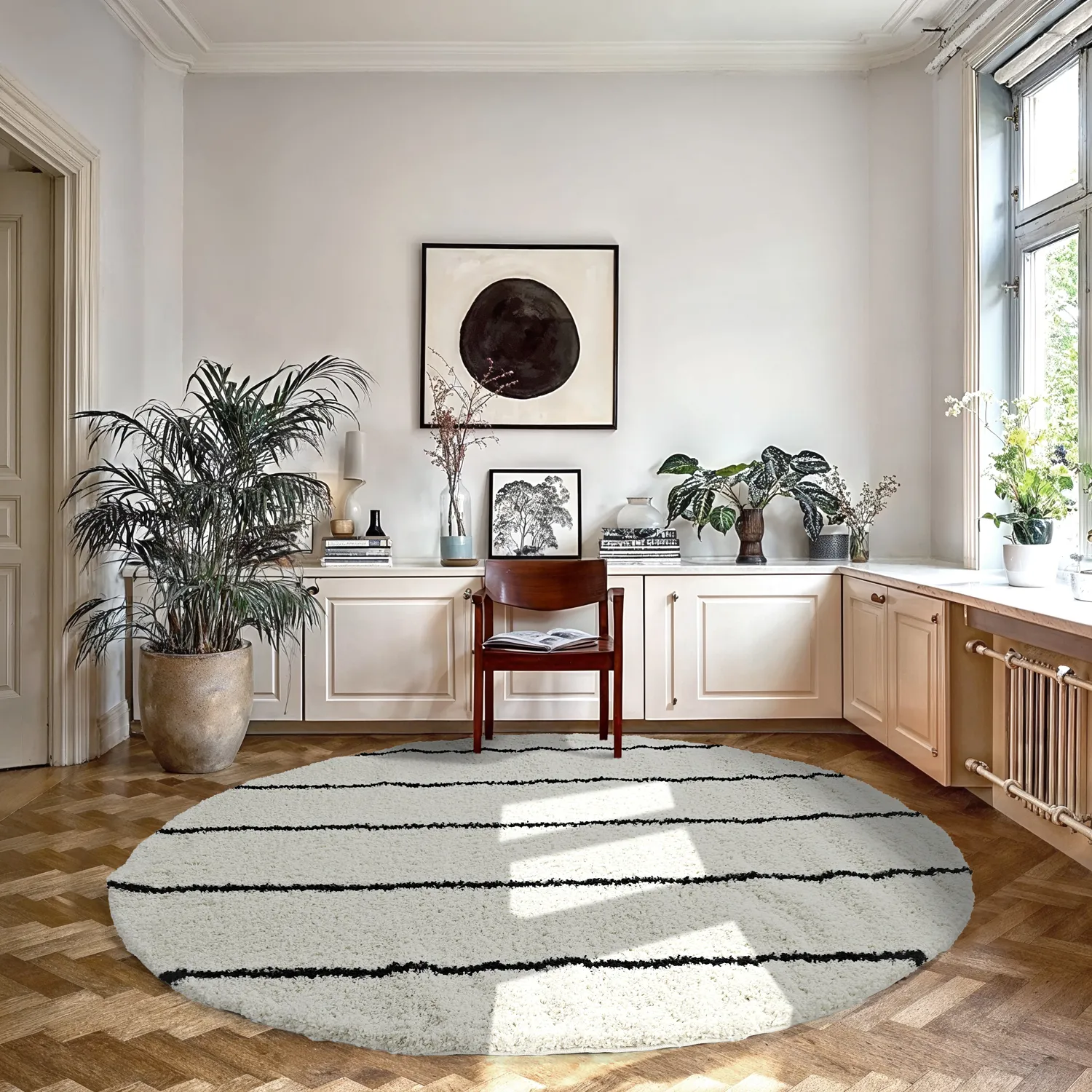 Runde Teppiche - Eze (weiß/schwarz)