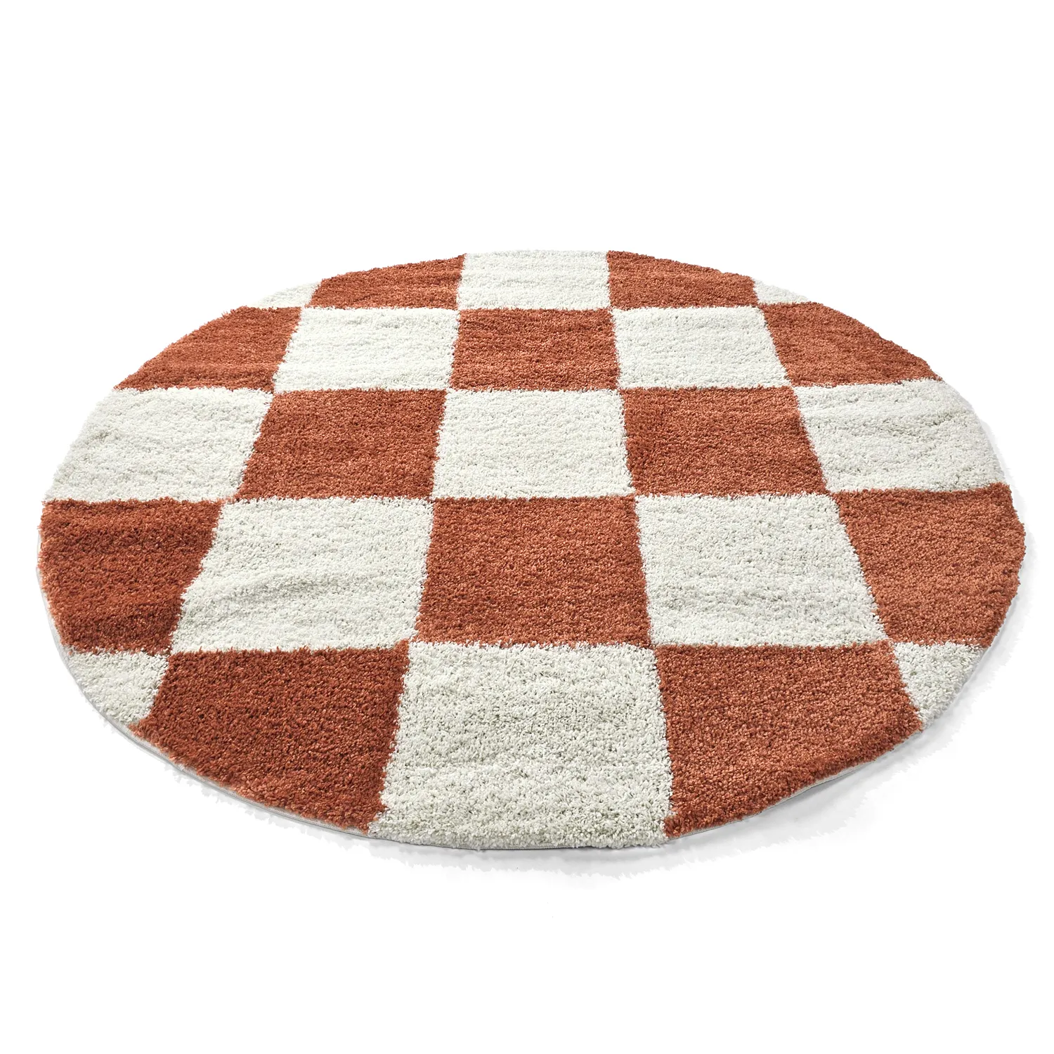 Runde Teppiche - Gordes (orange/weiß)