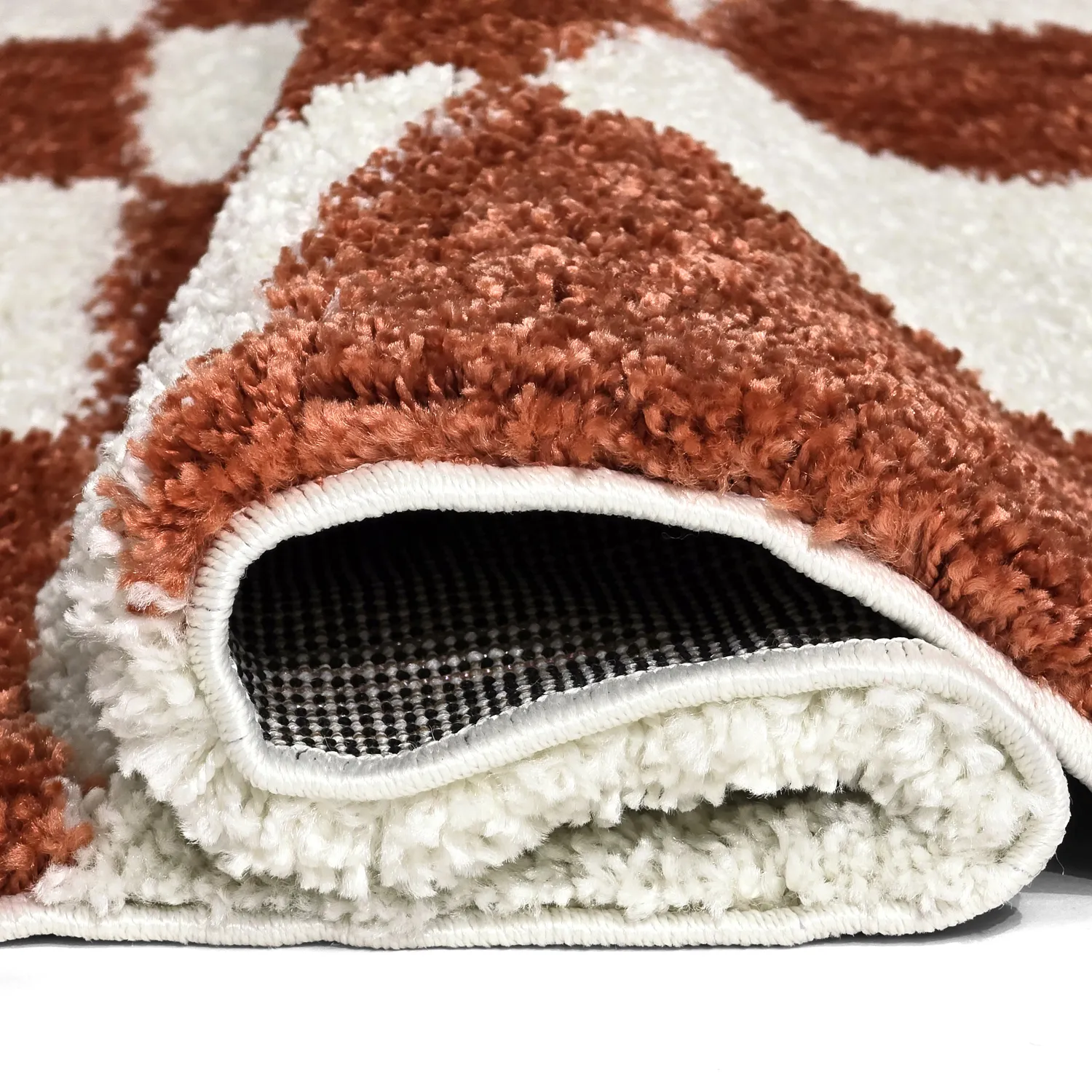 Runde Teppiche - Gordes (orange/weiß)