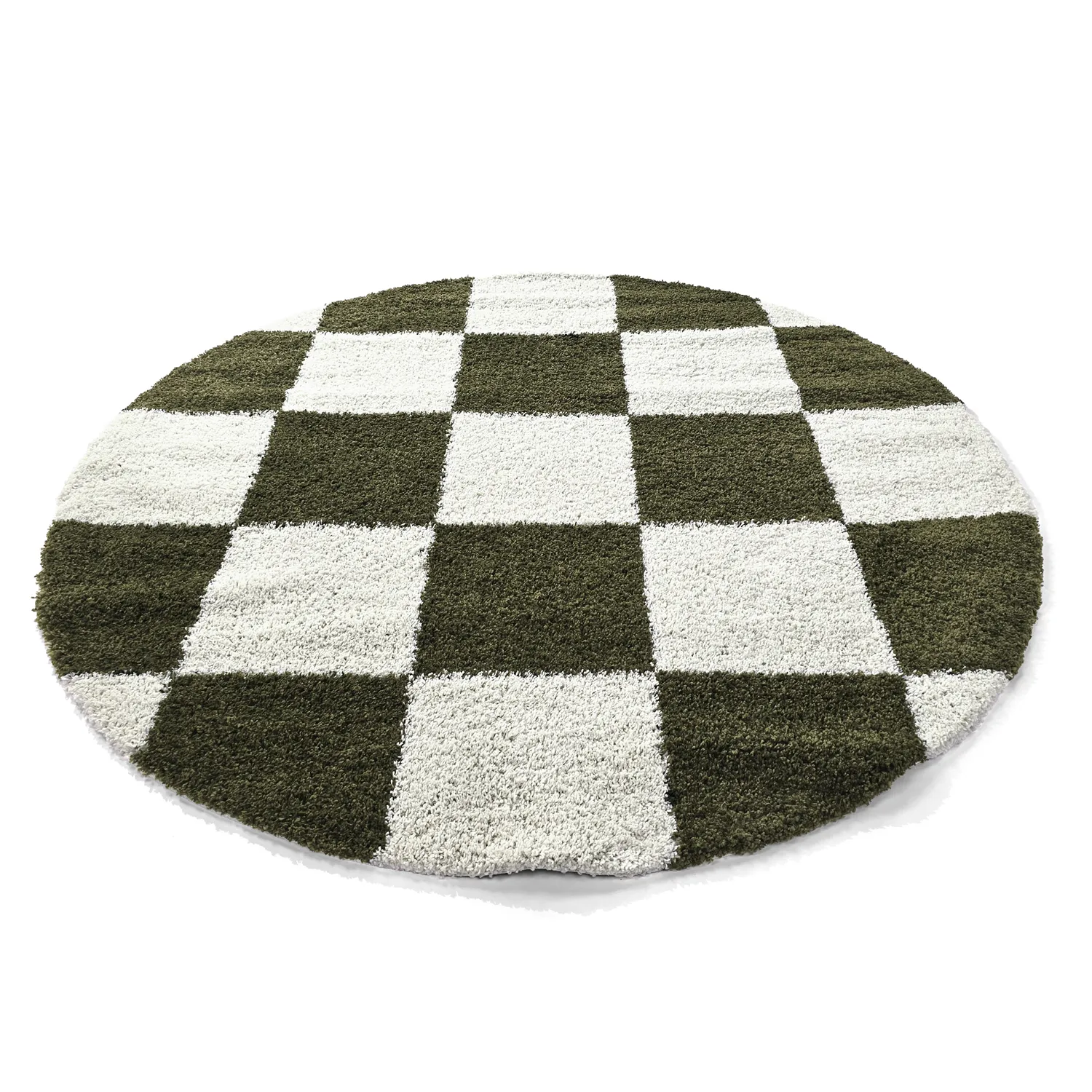Runde Teppiche - Gordes (grün/weiß)