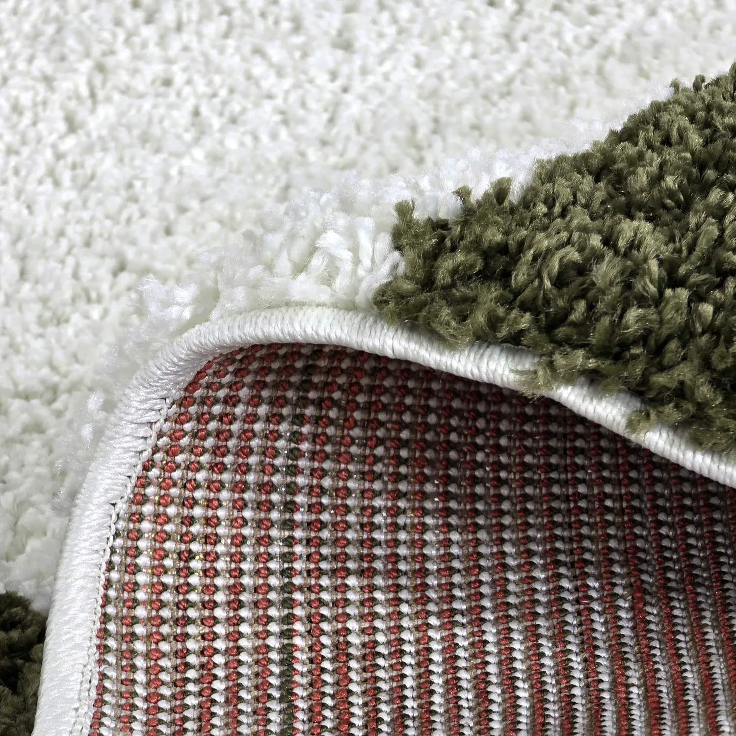 Runde Teppiche - Gordes (grün/weiß)