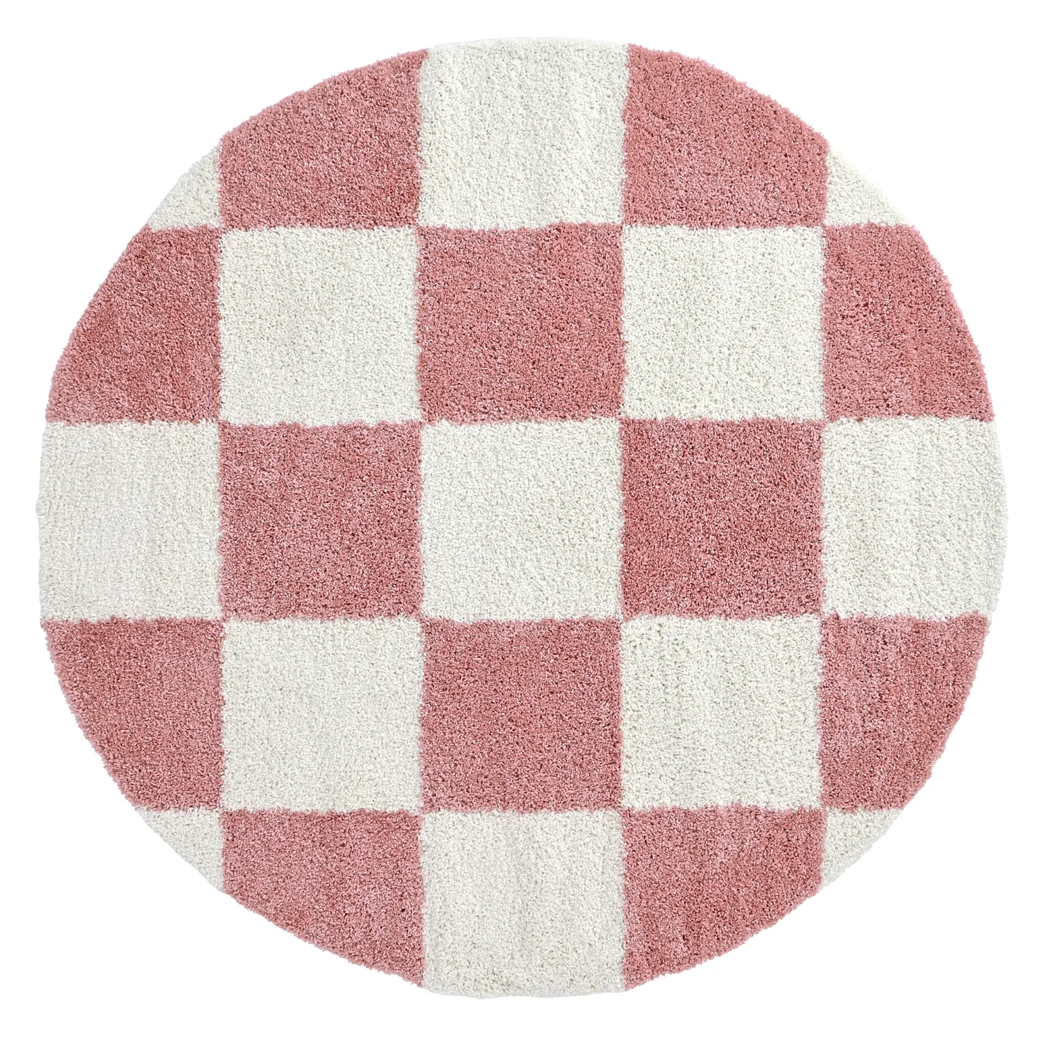 Runde Teppiche - Gordes (rosa/weiß)