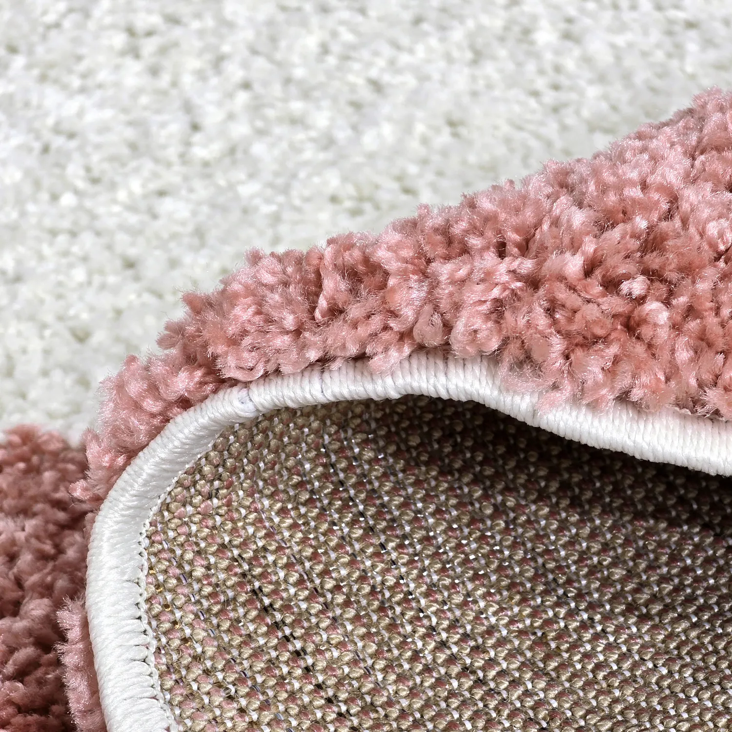 Runde Teppiche - Gordes (rosa/weiß)