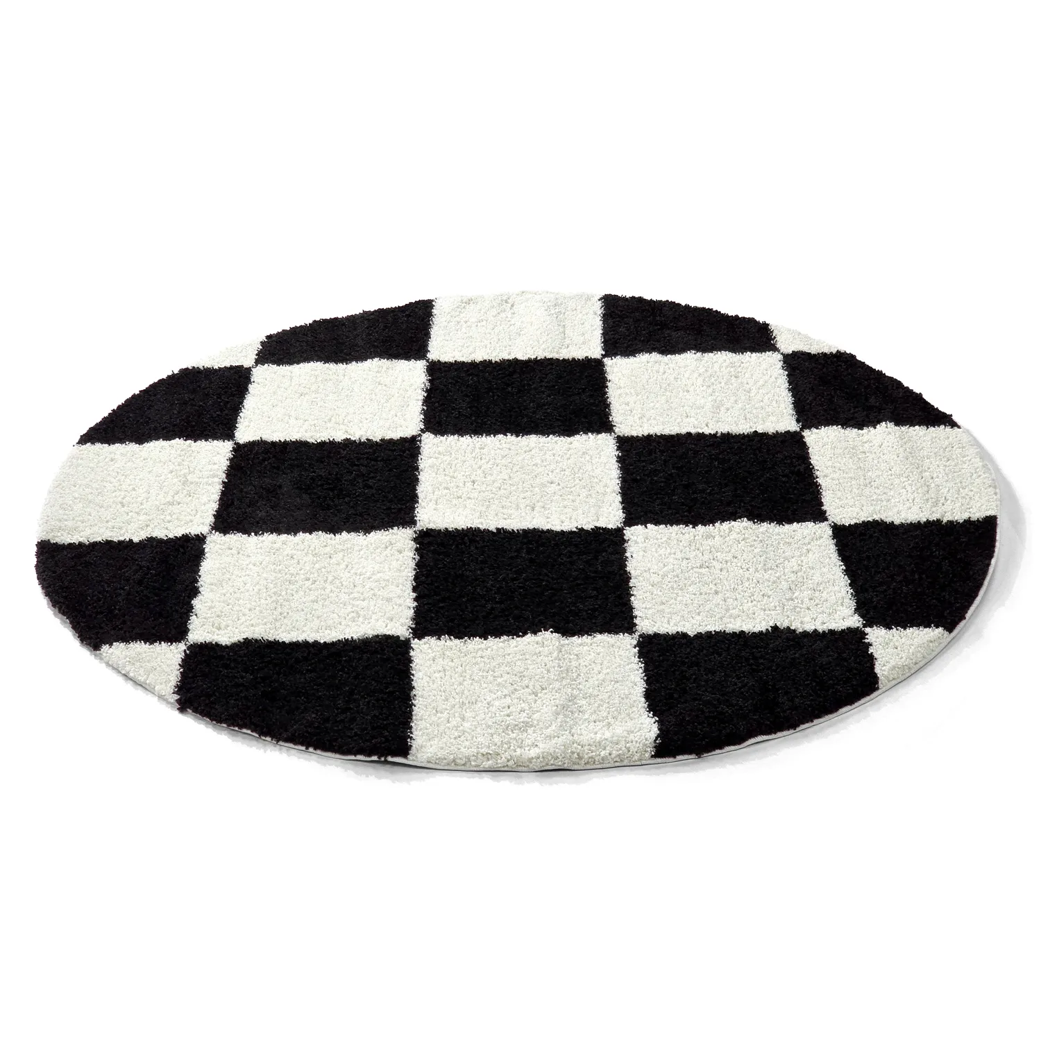 Runde Teppiche - Gordes (schwarz/weiß)