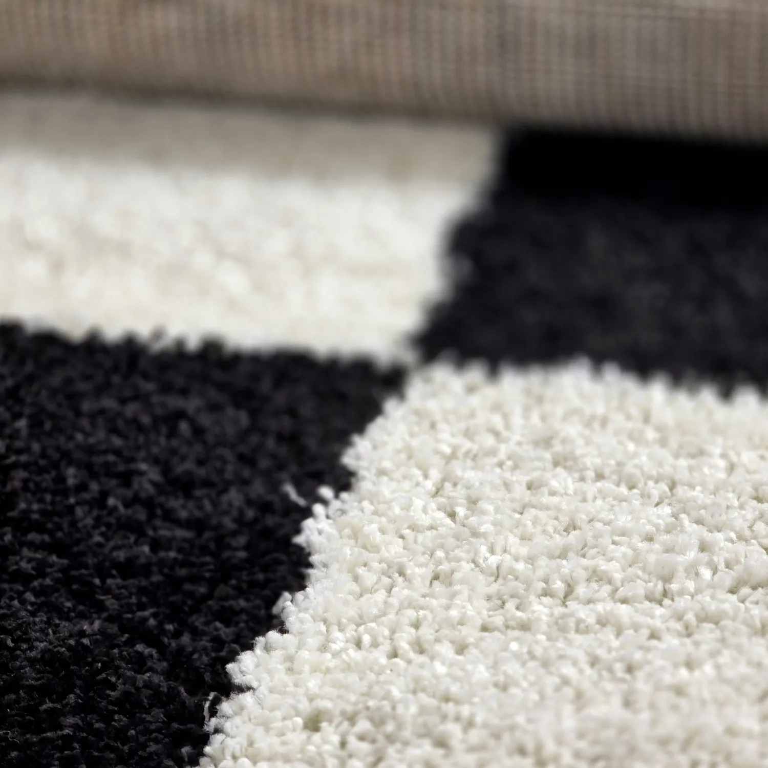 Runde Teppiche - Gordes (schwarz/weiß)