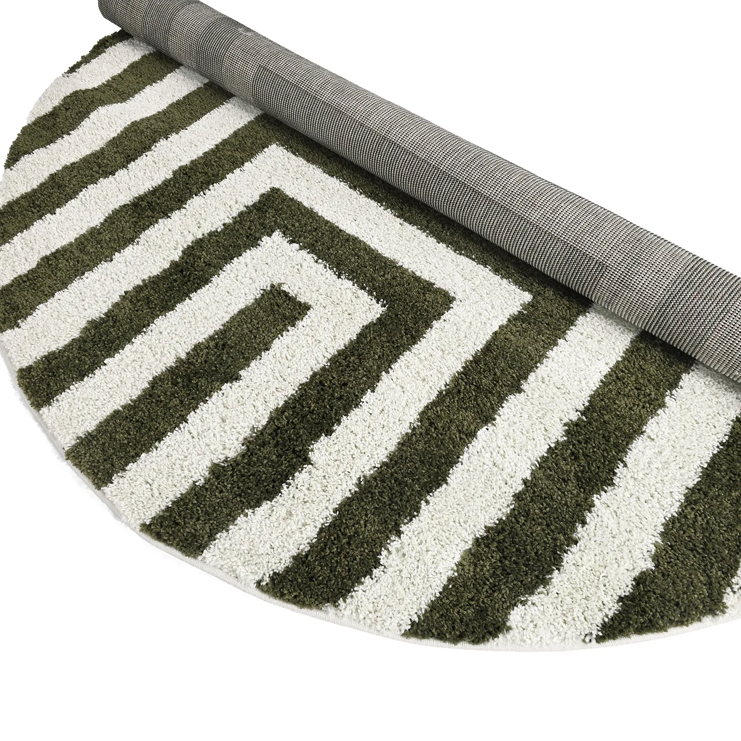 Runde Teppiche - Imilchil (weiß/grün)