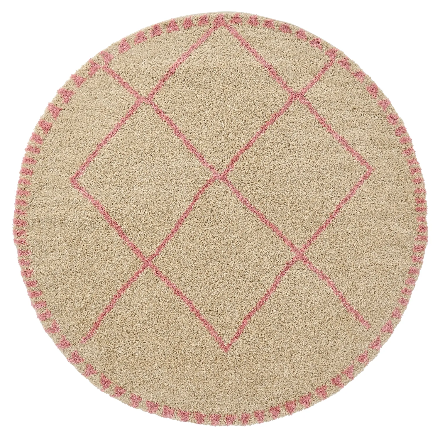 Runde Teppiche - Tiznit (beige/rosa)