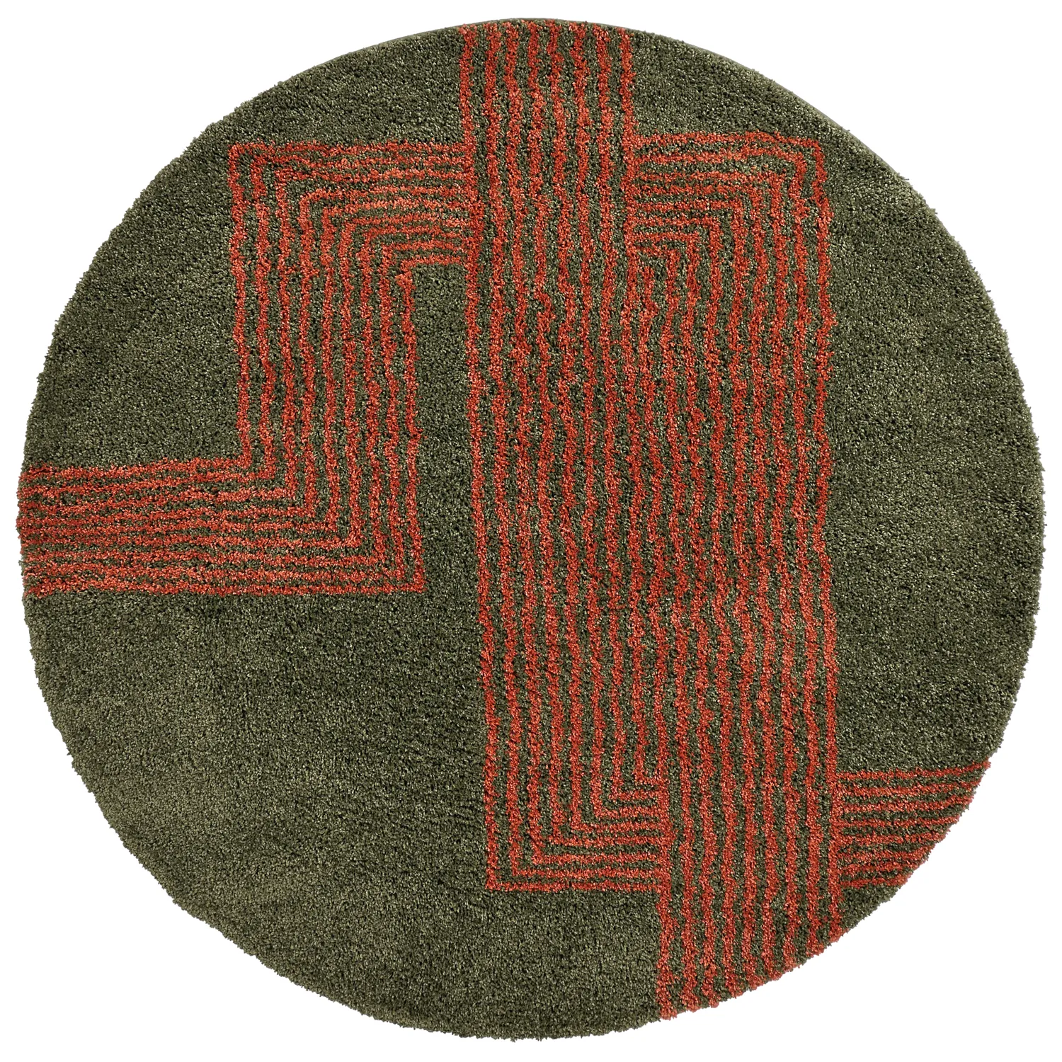 Runde Teppiche - Zagora (grün/orange)