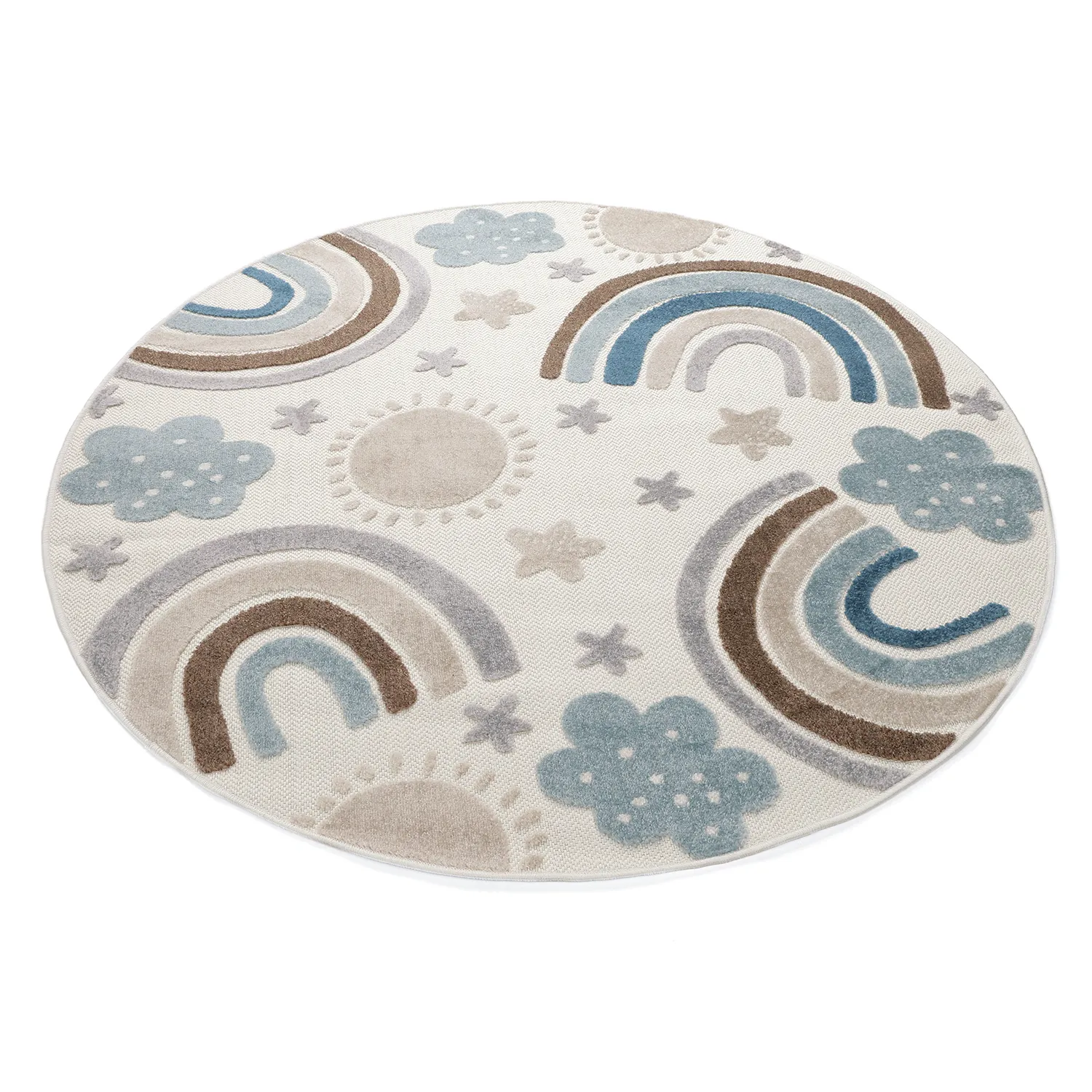 Runder Kinderteppich - Rainbow Potpourri (creme/mehrfarbig)
