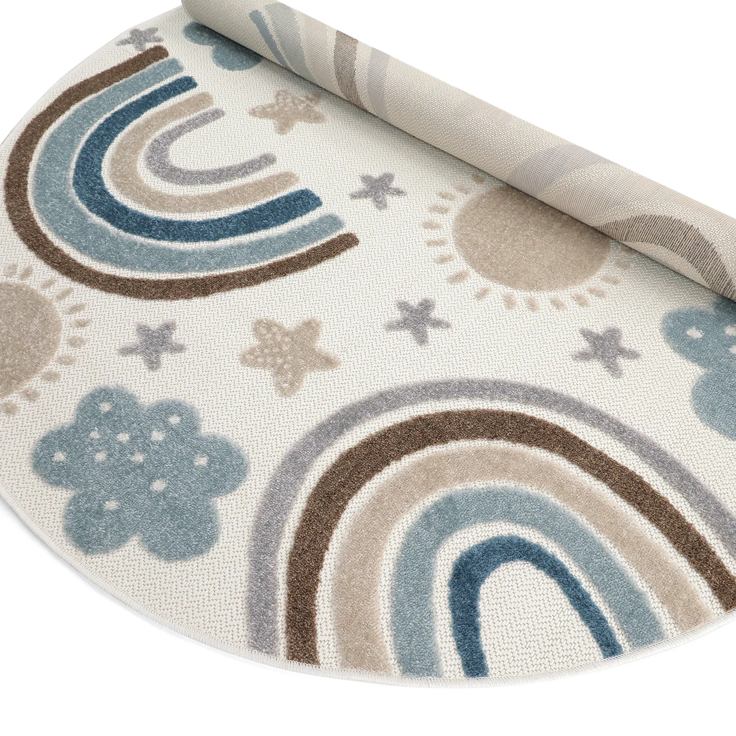 Runder Kinderteppich - Rainbow Potpourri (creme/mehrfarbig)