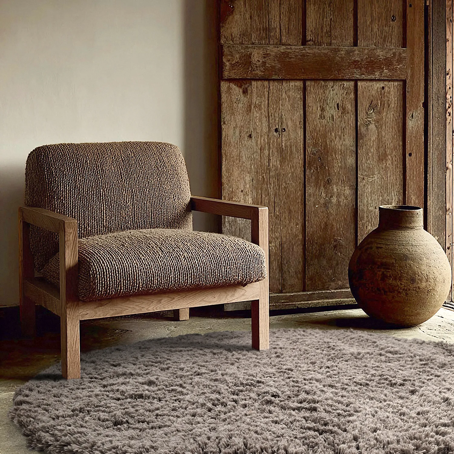 Rund Teppich - Aliste Wool Shaggy (braun)