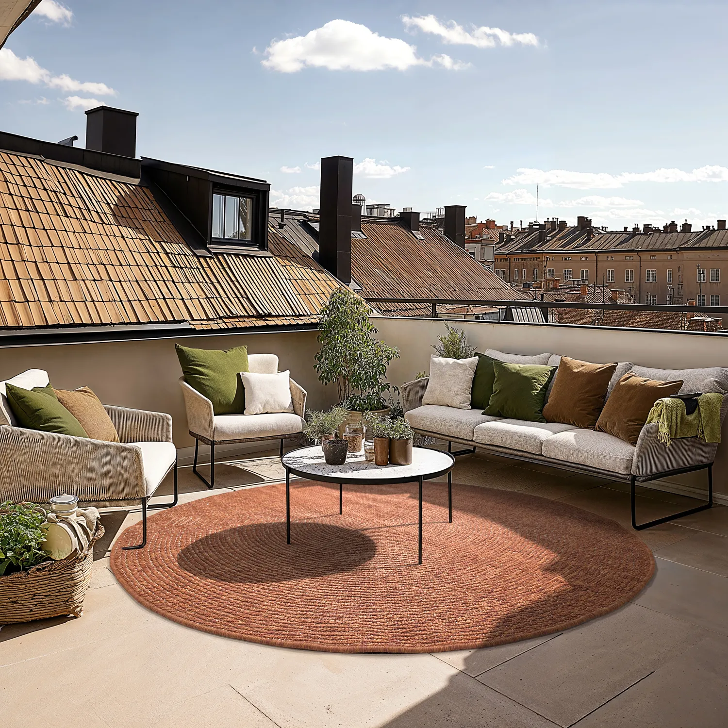 Rund Teppich - Indoor/Outdoor Arlo (orange)