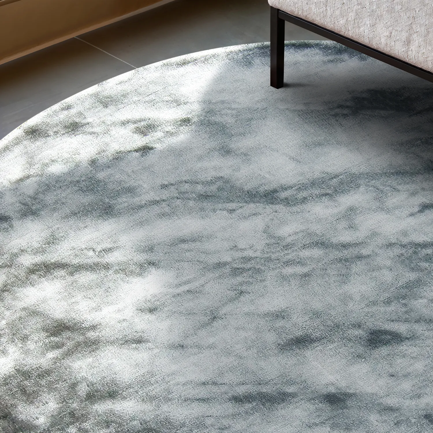 Tapis rond - Jodhpur Special Luxury Edition (bleu/gris)