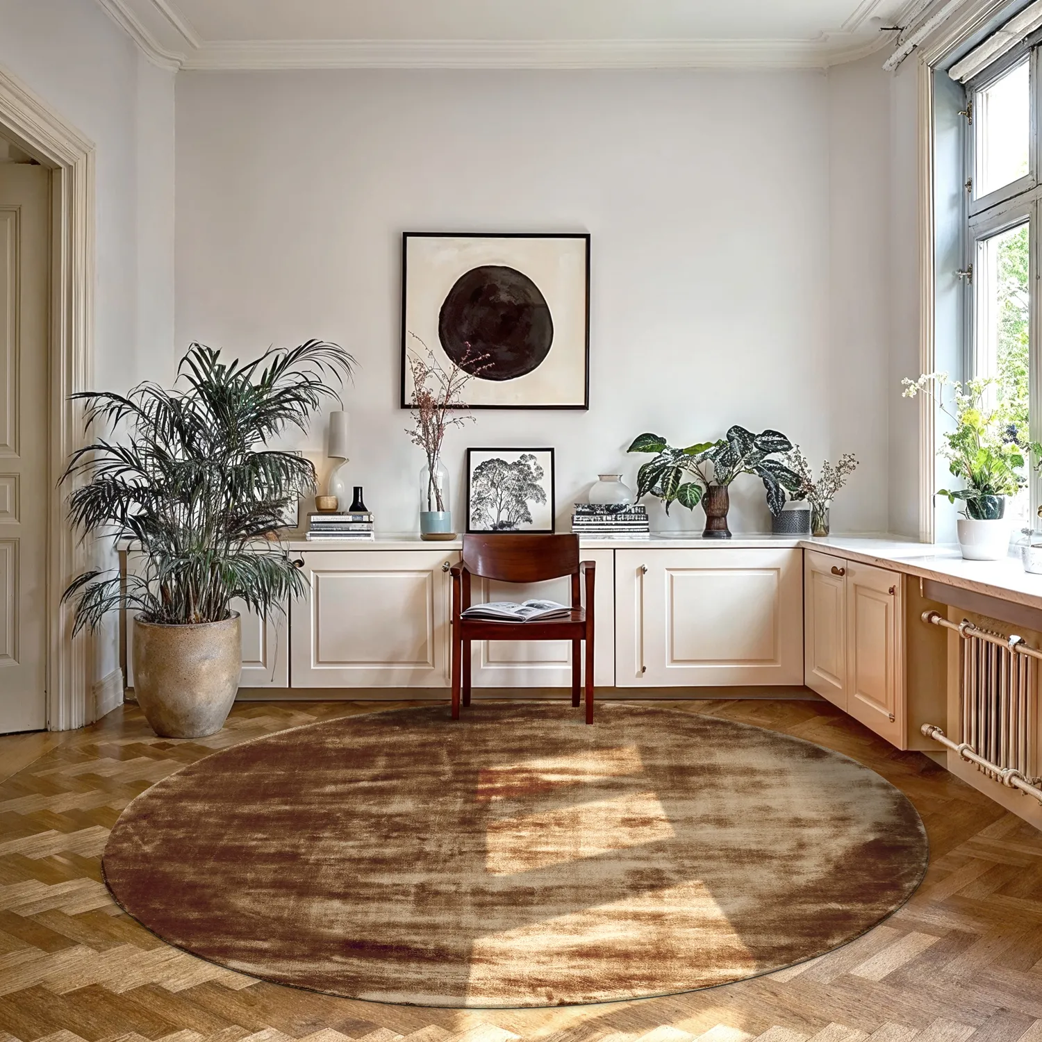 Rund Teppich - Jodhpur Special Luxury Edition (braun)