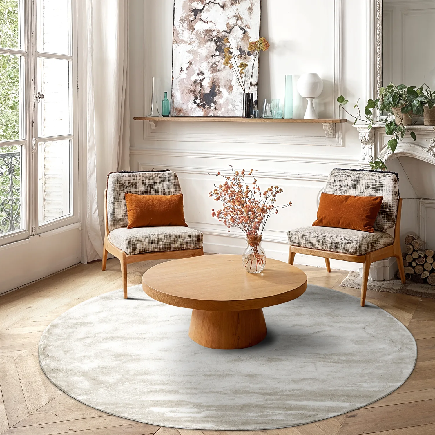 Rund Teppich - Jodhpur Special Luxury Edition (offwhite)