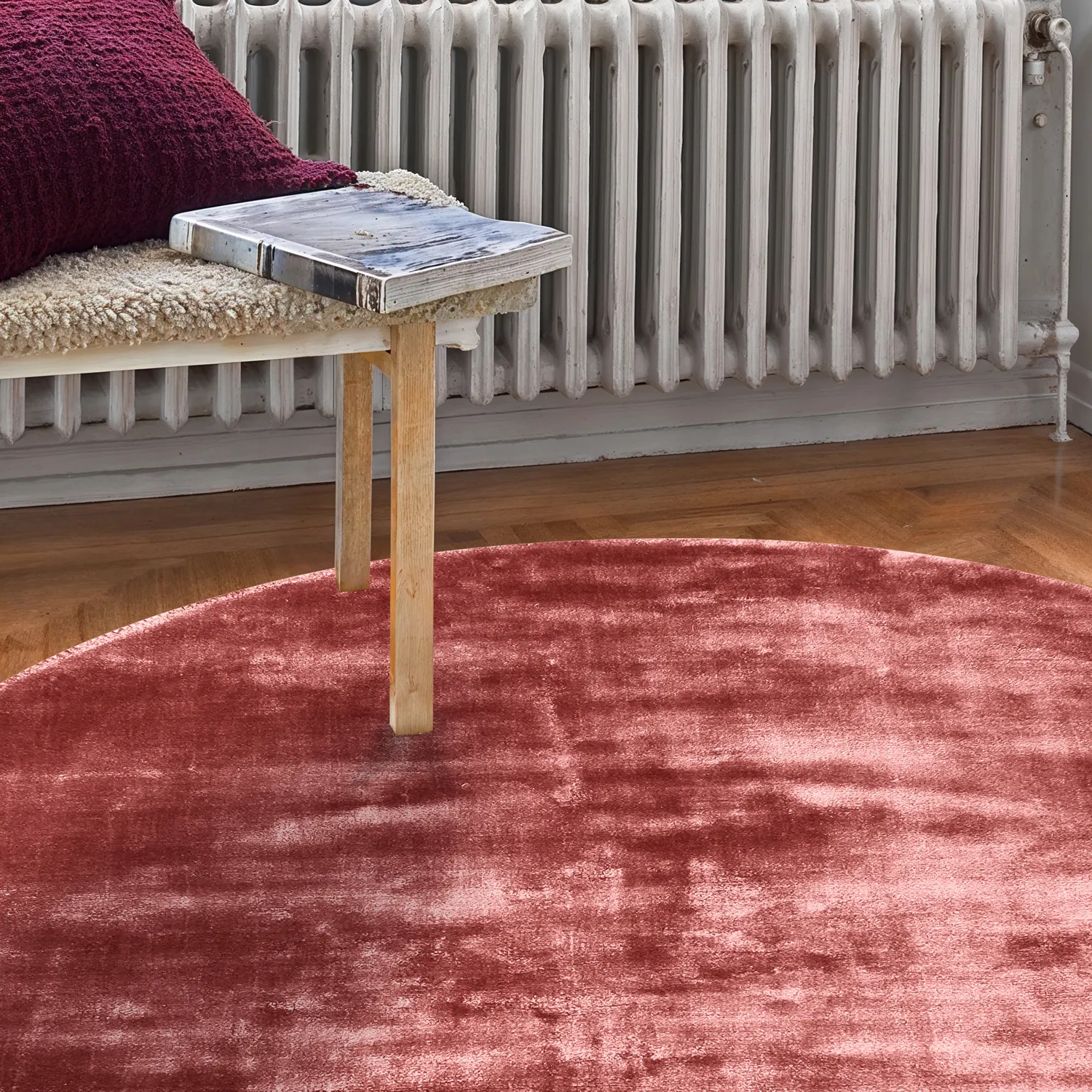 Rund Teppich - Jodhpur Special Luxury Edition (burgund)