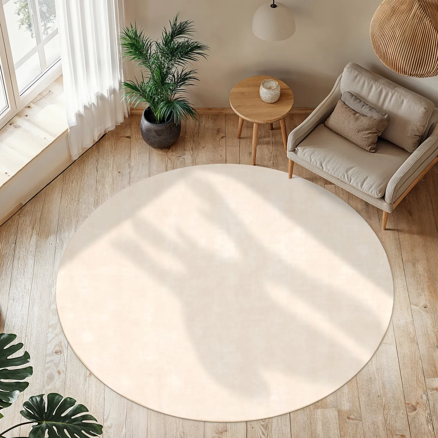 Rund Teppich - Jodhpur Special Luxury Edition Viskose (hellbeige)