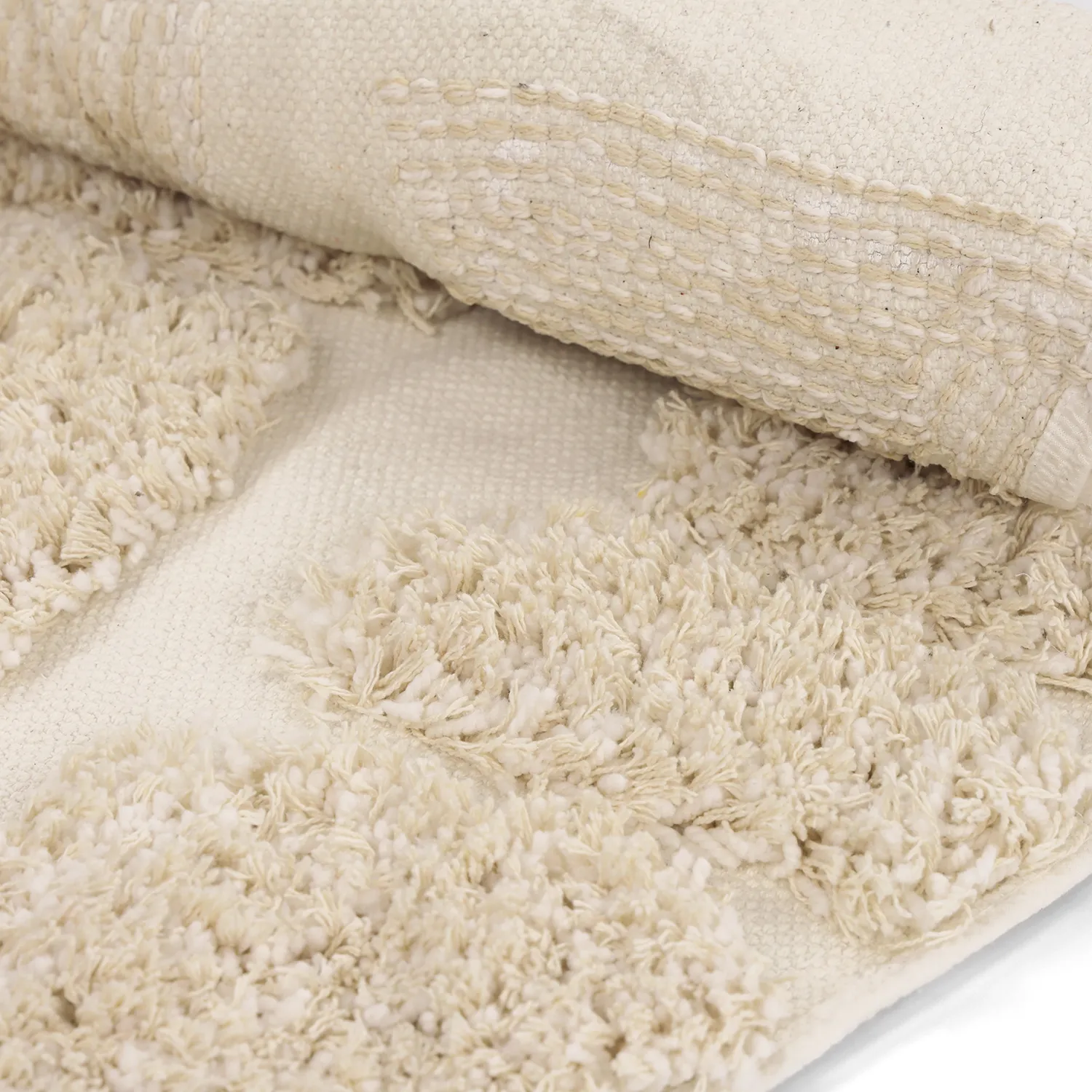 Rund Teppich - Otranto Natural Cotton Shaggy (cremefarben)