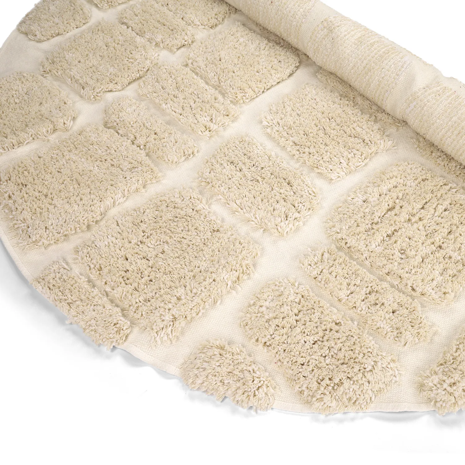 Rund Teppich - Otranto Natural Cotton Shaggy (cremefarben)