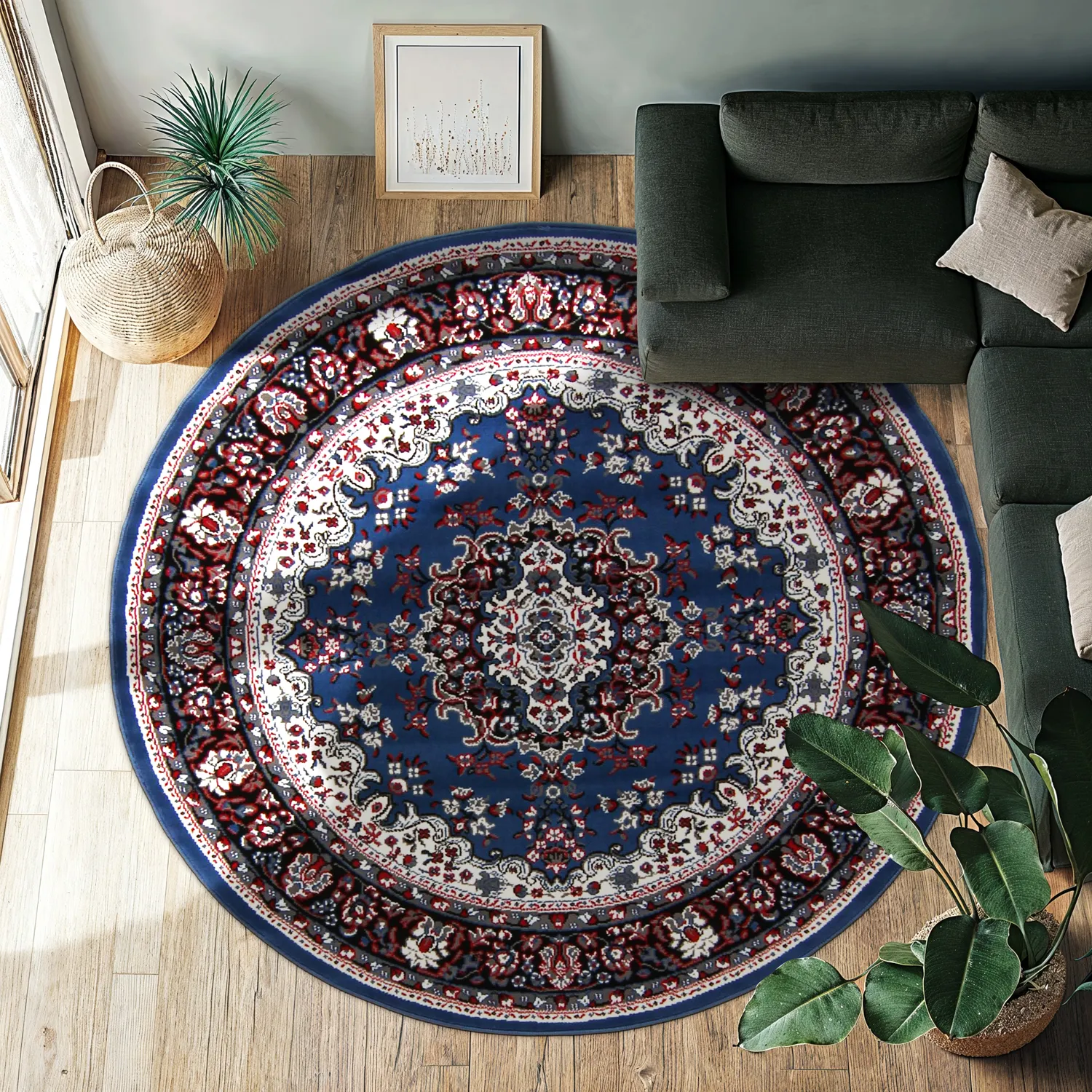 Rund Teppich - Peking (blau)