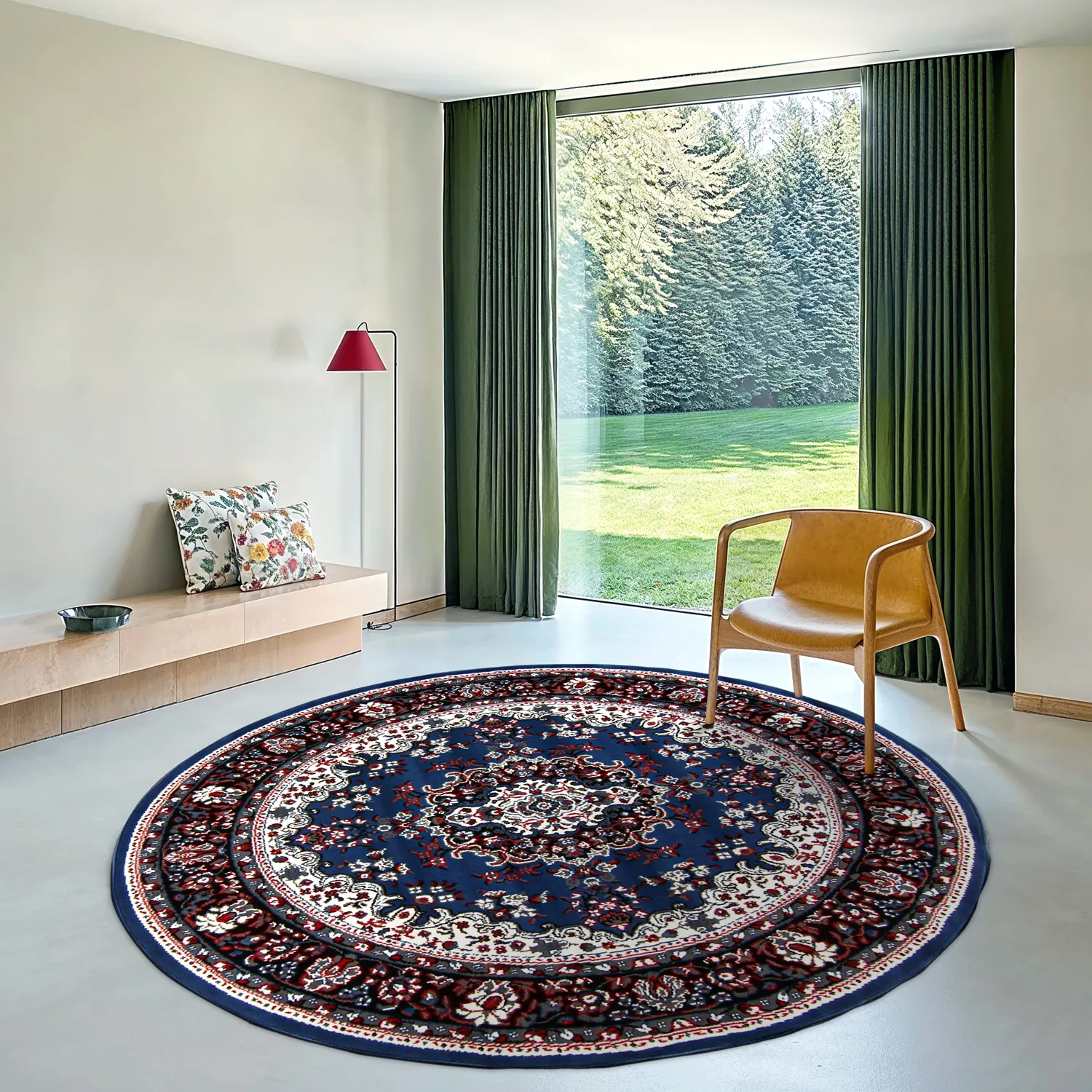 Rund Teppich - Peking (blau)