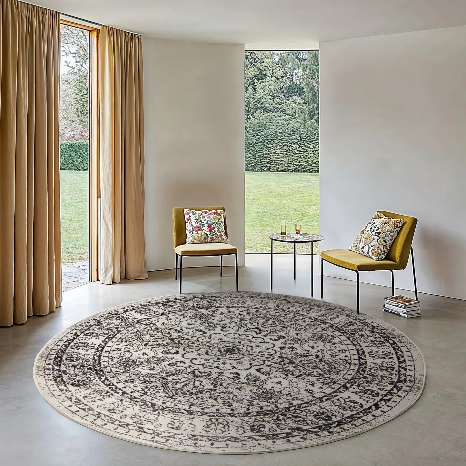 Rund Teppich - Peking Noble (grau)