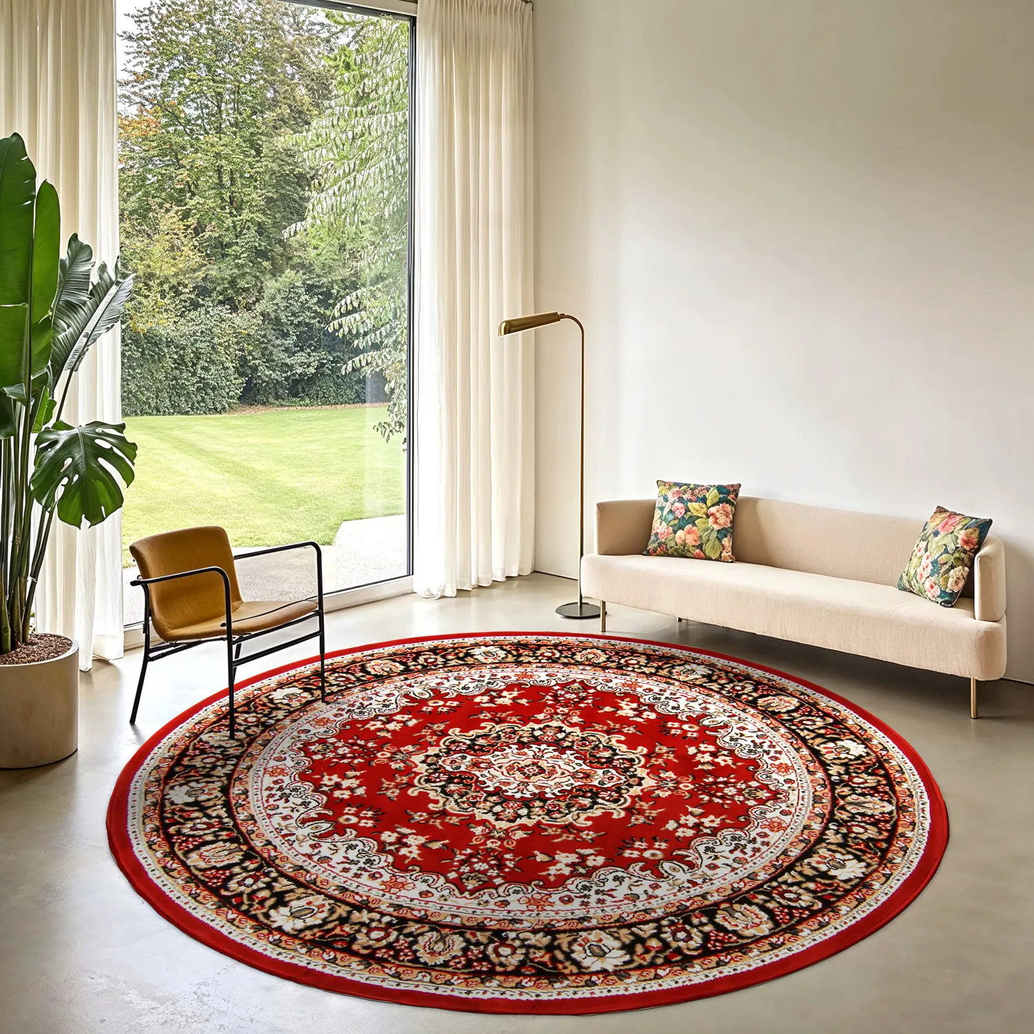 Rund Teppich - Peking (rot)